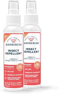 Wondercide Peppermint Mosquito Tick Repellent Spray - Natural DEET-Free Bug Killer, Family Safe 2-Pack 4oz