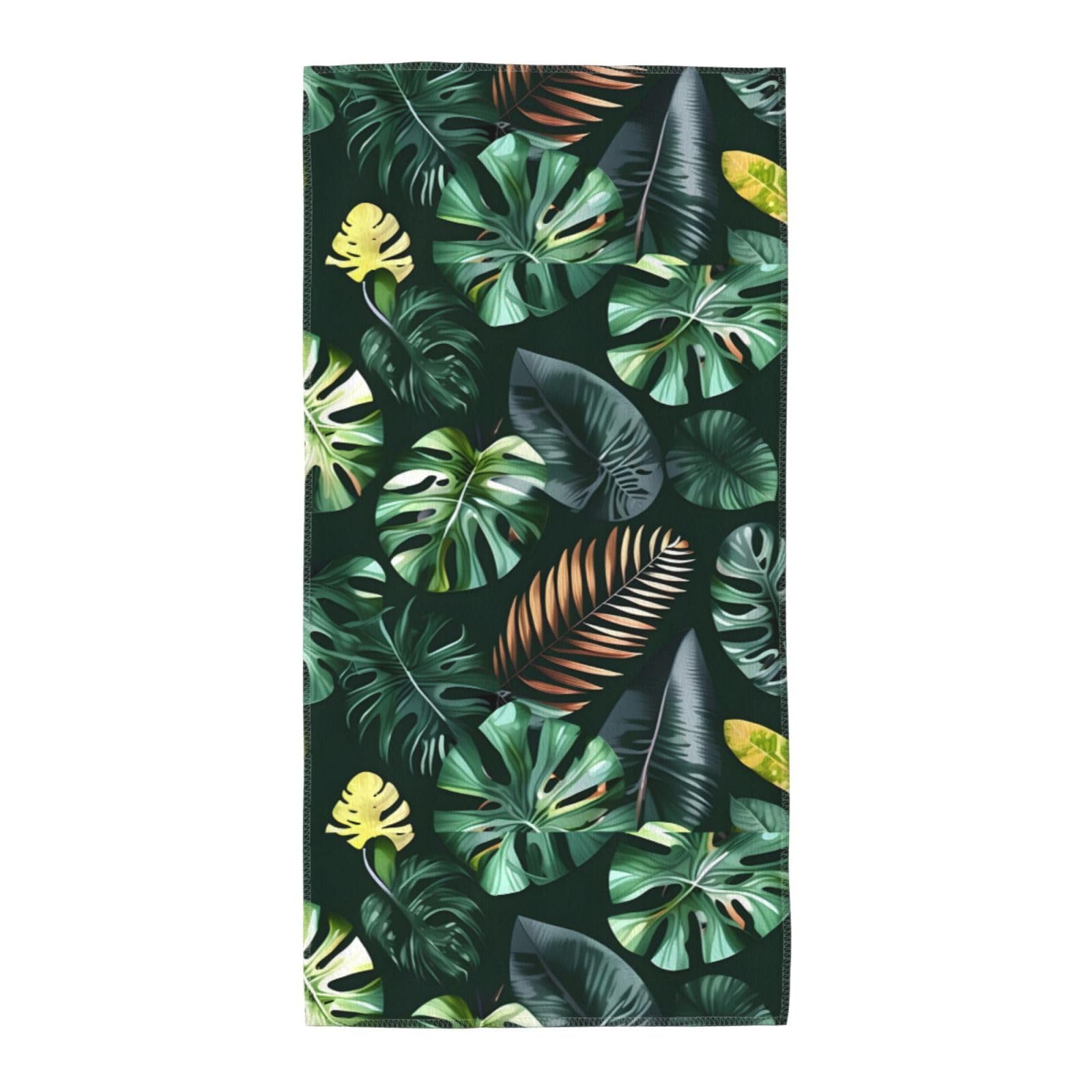 Cbaaghh Tropical Leaves Print Towel, Towels Thick Face Towels Fast Drying Washcloth For Bath, Spa, Gym