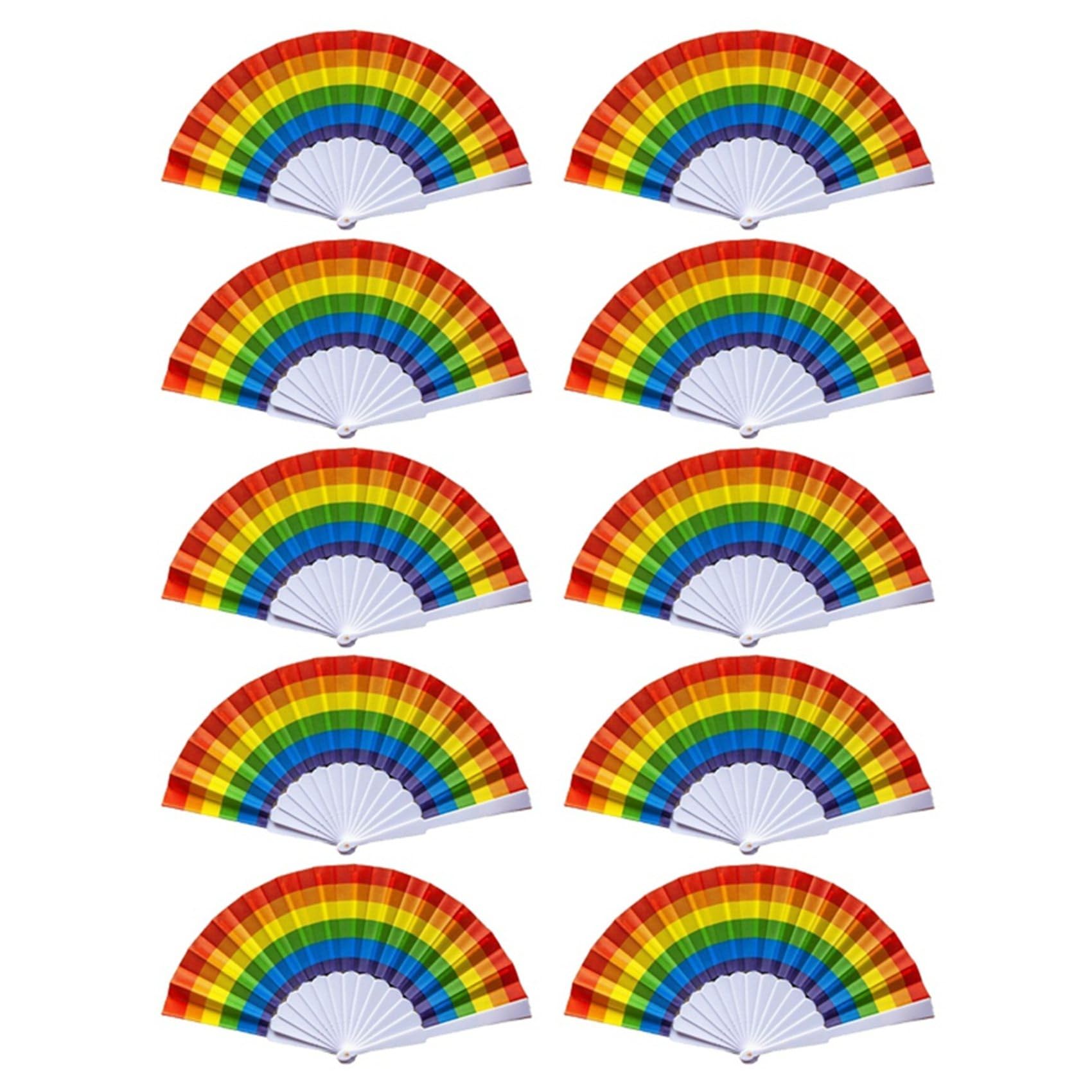 100X Rainbow Fan Pride Składane Ręczne Wentylatory Gay Pride Akcesoria Rainbow Akcesoria Dekoracje Miesiąc Dumy