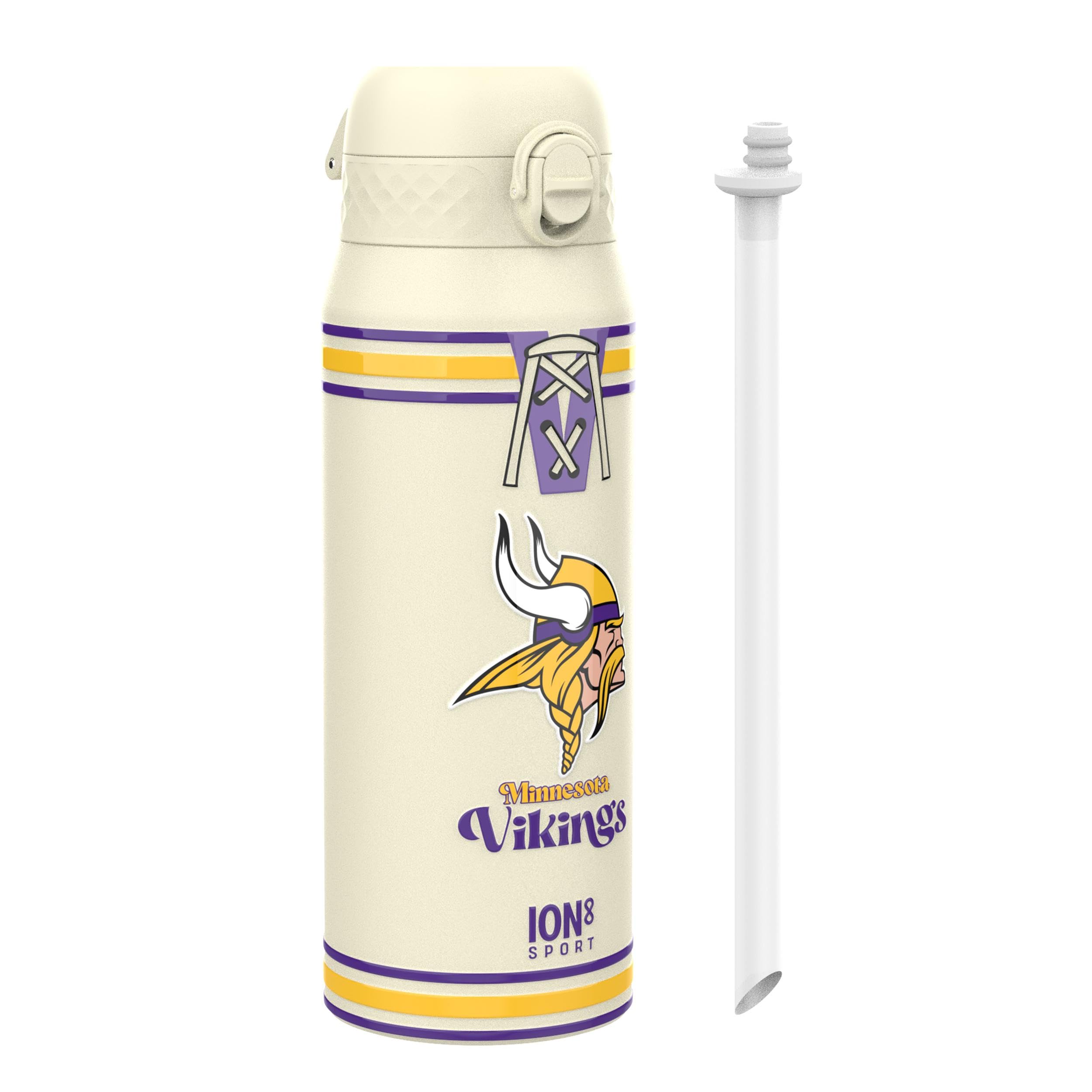 ion8 NFL Edelstahl-Trinkflasche, Auslaufsicher, Einhandöffnung, Sichere Verriegelung, Spülmaschinenfest, Tragegriff, Langlebig, Ideal für Sport