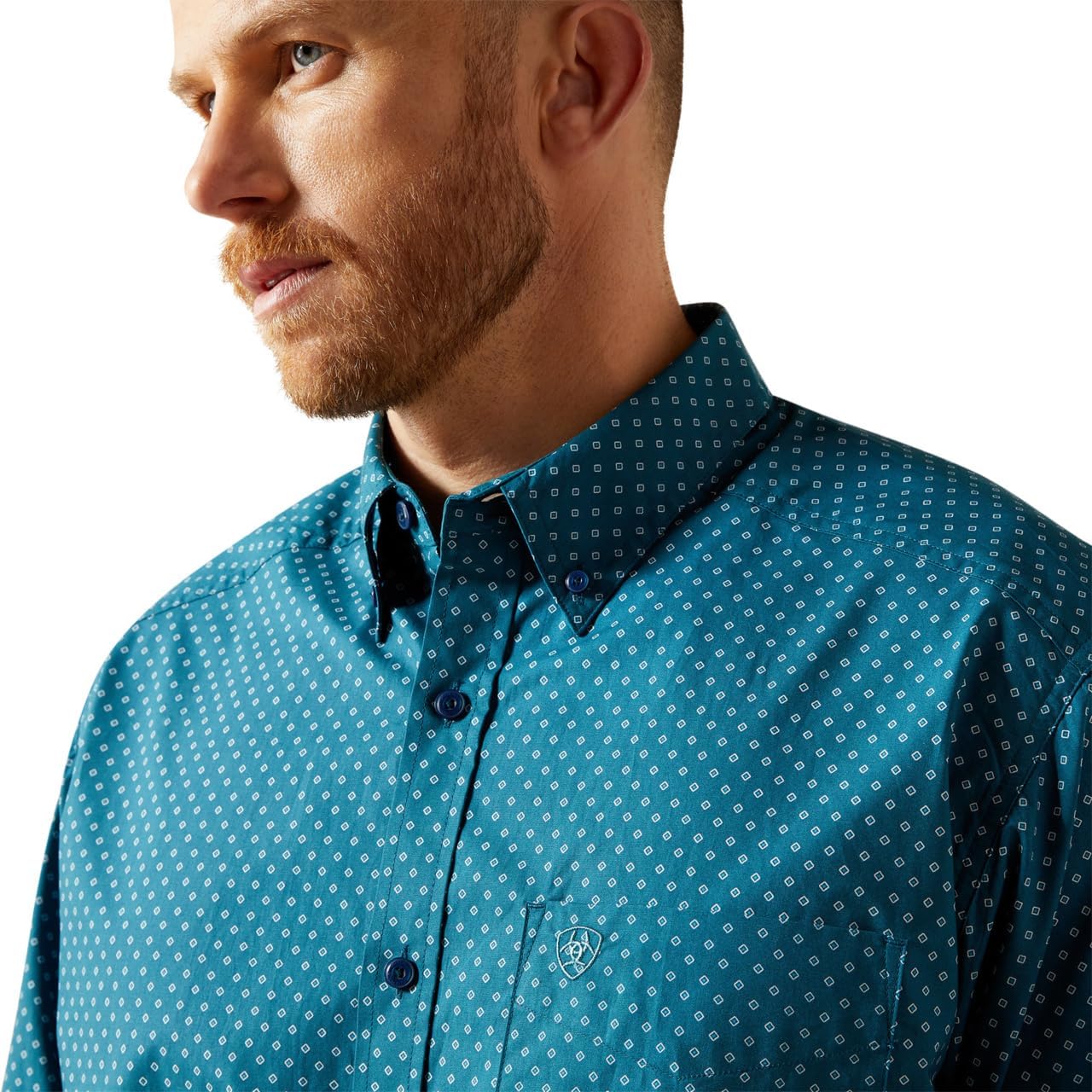 ARIAT Men Tyce Classic Fit Shirt Dark Teal - Image 4