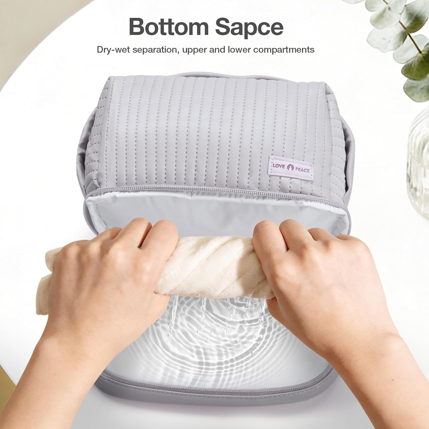 Abiudeng Travel Makeup Bag Small Cosmetic Organizer with Compartments Portable Personalized Makeup Bag for Women purple - Image 6