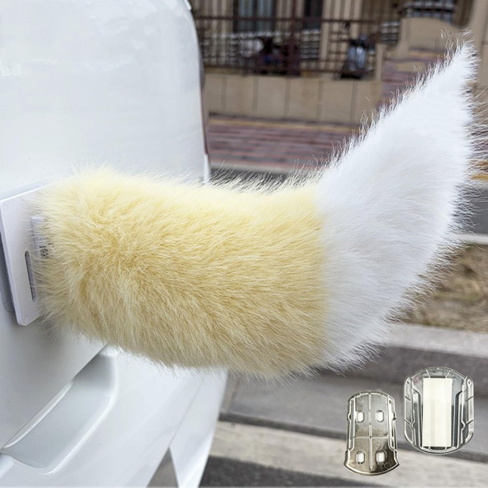 Remote Control Electric Car Tail, Sound Activated Wiggly Plush Cat Tail for Cars, Cosplay,Party Decoration & Themed Events (Color-A)