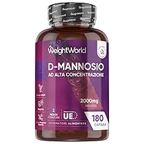 D Mannosio ad Alta Concentrazione, 180 Capsule Vegane, 2000mg per Dose Giornaliera (2 Mesi di Fornitura), Integratore D-Mannosio Senza Magnesio Stearato né OGM, Dmannosio Prodotto in Unione Europea