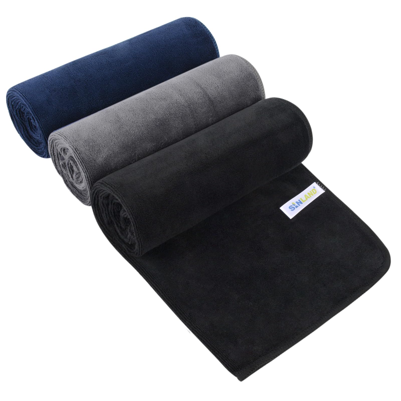 SINLAND Microfiber Camping Towels Super Absorbent Compact Travel Ultra Soft Quick Dry Gym Towel for Sports Beach Swimming Backpacking Hiking and Yoga 3 Pack 16 Inch X 32 Inch — image 1