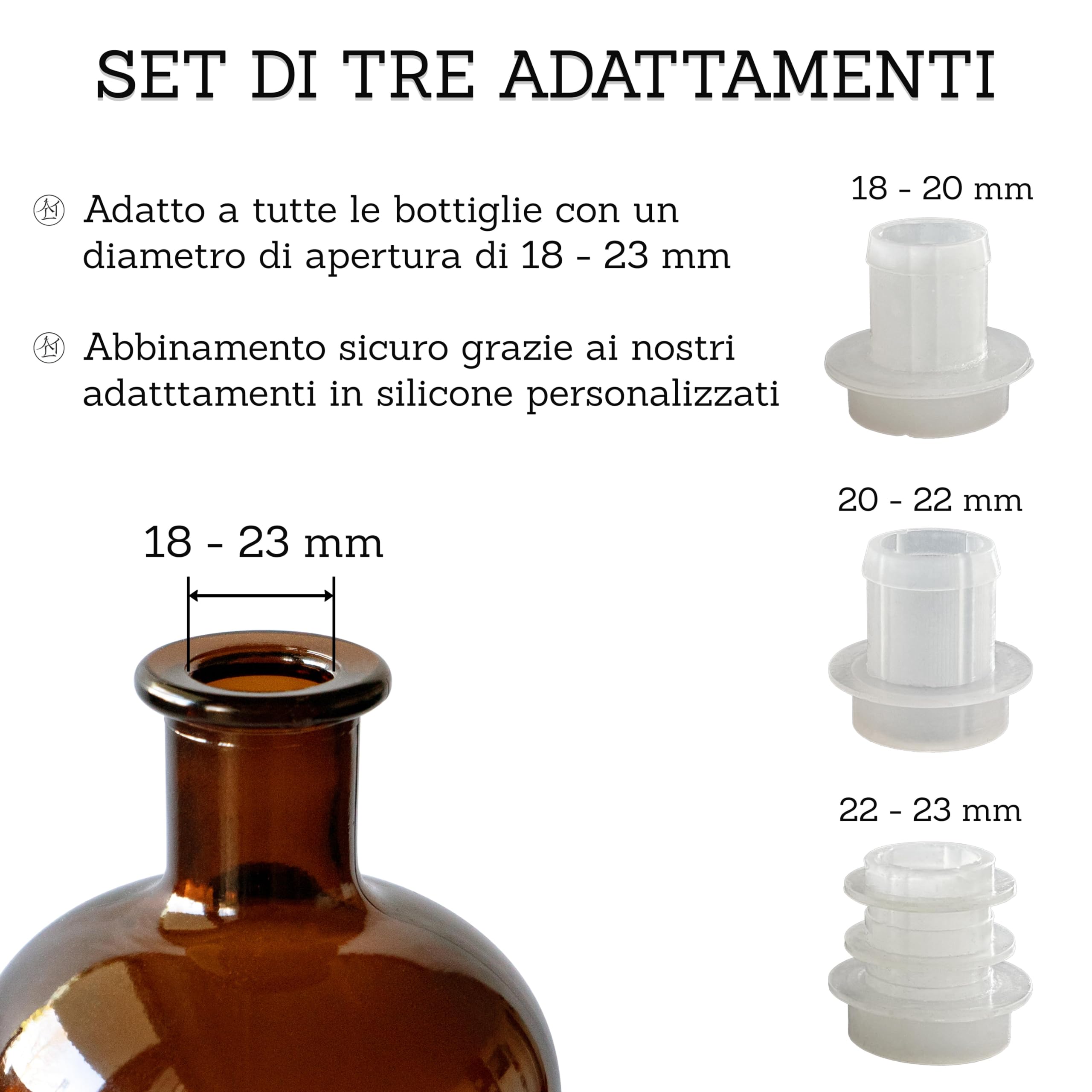 Dispenser Sapone Liquido In Vetro Nero - 2 Pezzi Da 500ml Con Pompa Acciaio E Sottobicchiere Silicone - Foto 4