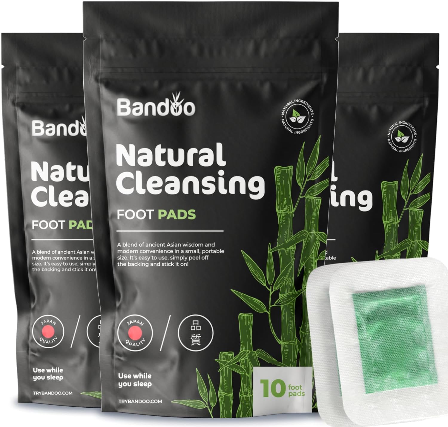 Bandoo Foot Pads Original Rana Pads Premium Natural Bamboo Vinegar Foot Care