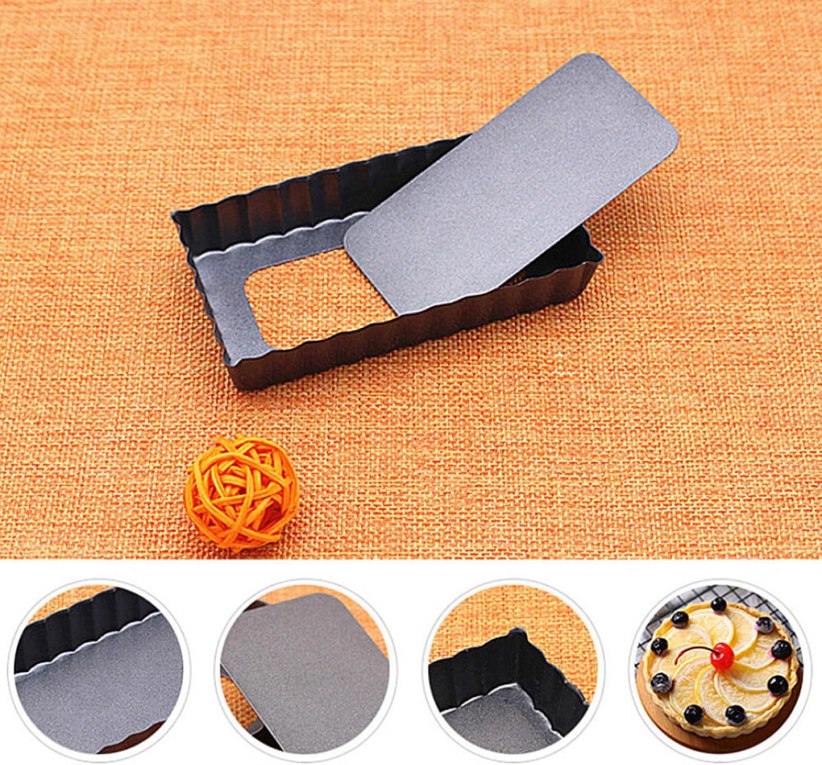 Cabilock 4pcs Inch Rectangular Nonstick Baking Pan with Removable Bottom