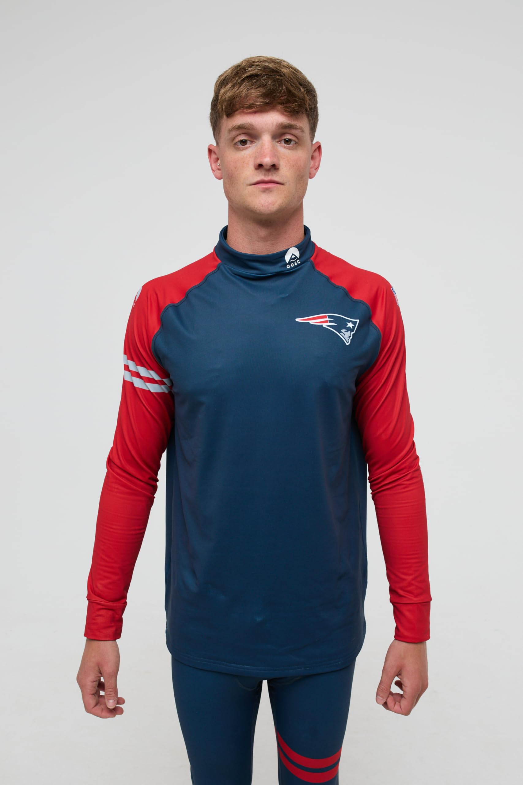 OOSC Mens New England Patriots - X NFL Baselayer Top, Red, L EU