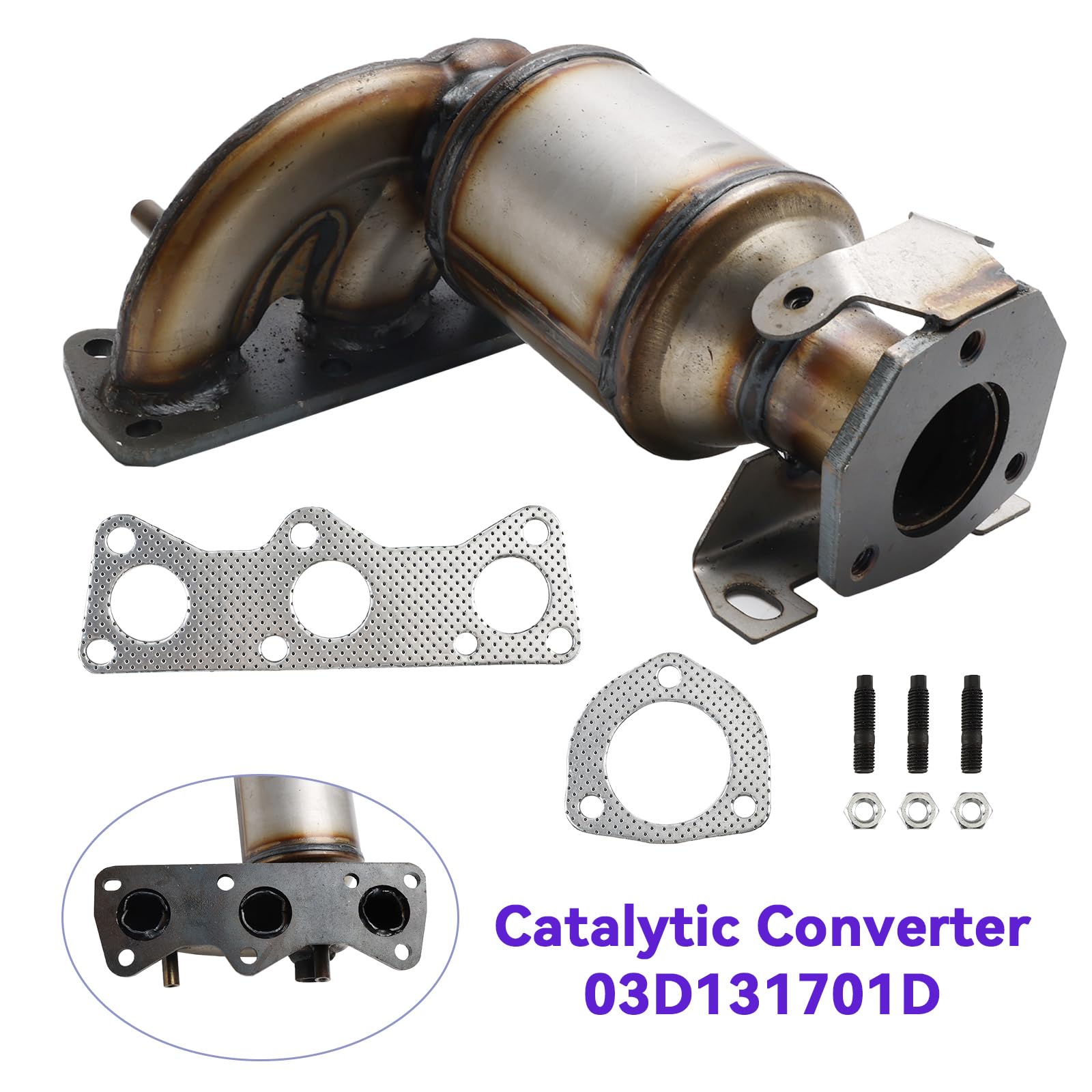 Topteng Catalytic Converter Type Approved 03D131701D Apto para VW Polo 9N 1.2 04 to 09