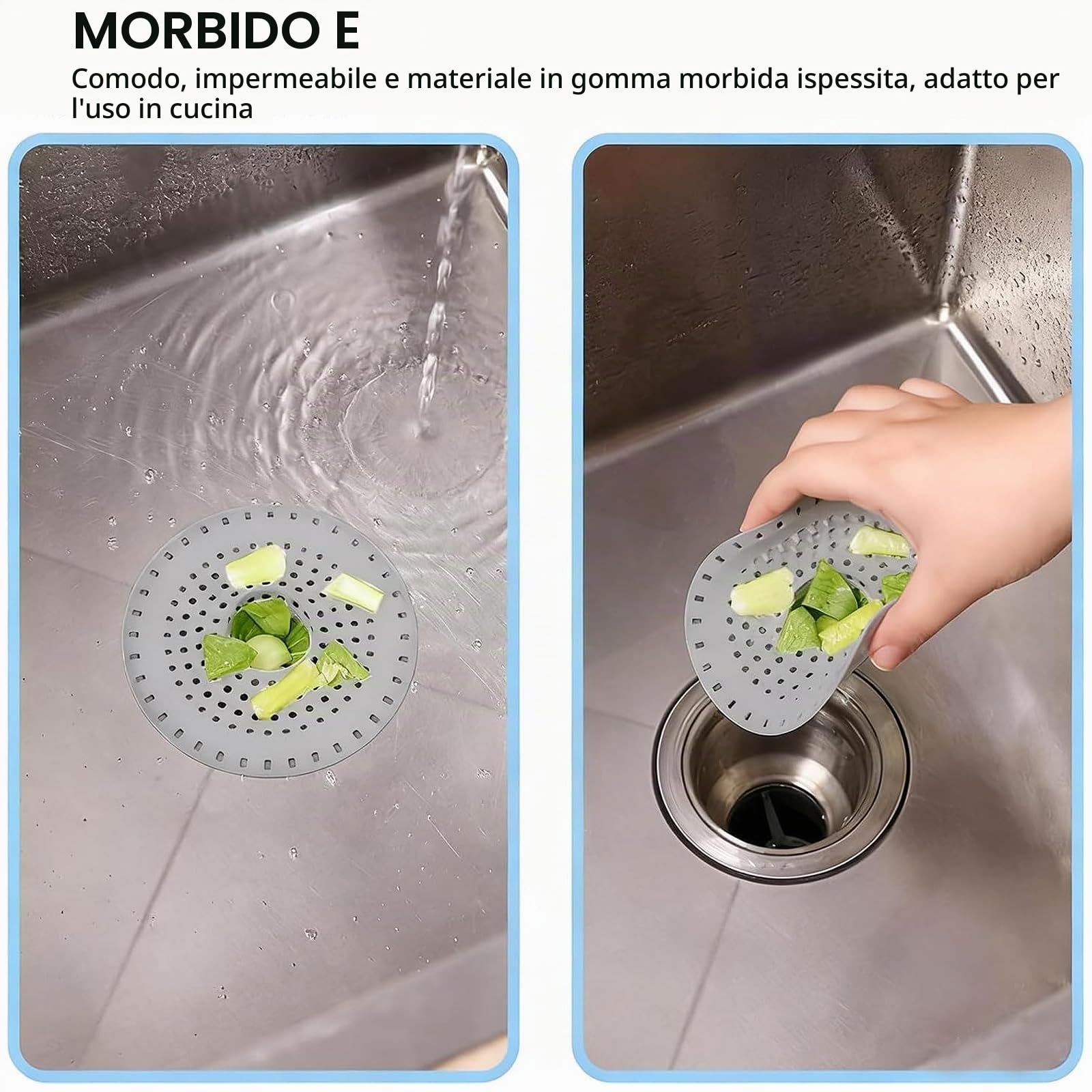 3 Pezzi Raccogli Capelli Doccia, Filtro Doccia Capelli in Silicone, Filtro per Capellio Protezione Scarico con Fondo Rialzato, Filtros per Lavello per Bagno, Vasca da Bagno, Cucina