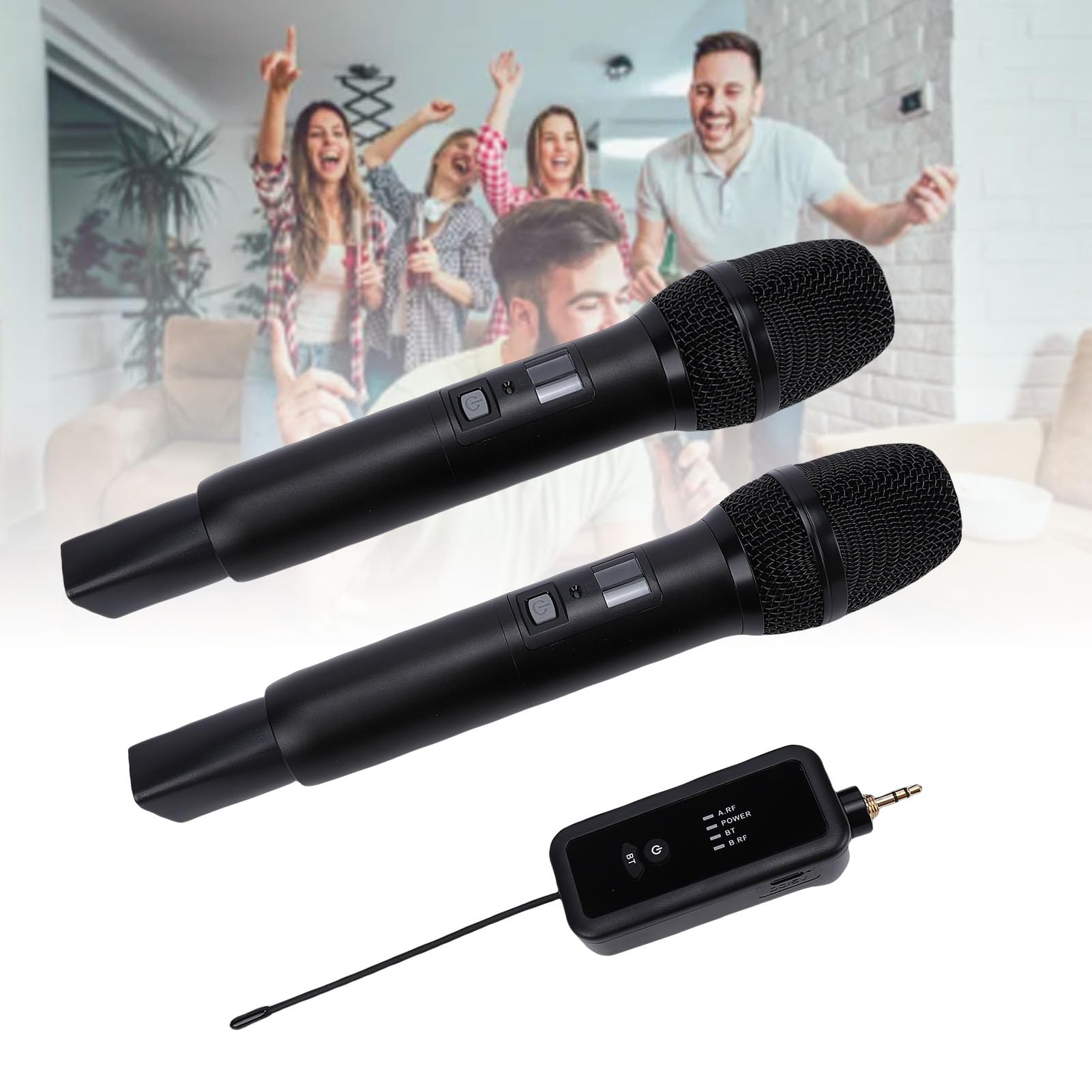Microfonico Portatile Wireless, Microfono Dinamico, Voce Chiara per Riunioni di Karaoke in Streaming Live, Portatile Leggero per Prestazioni All'aperto