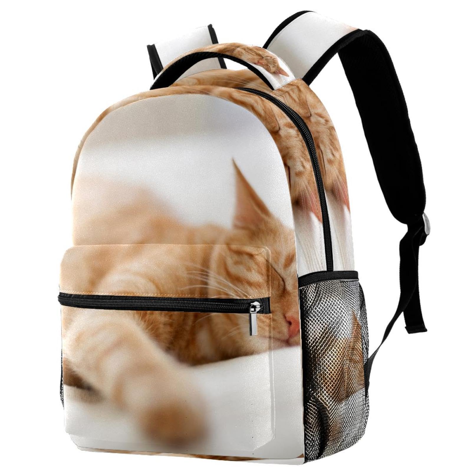 Sac à dos d'école pour filles et adolescents grand format chat multicolore - 7
