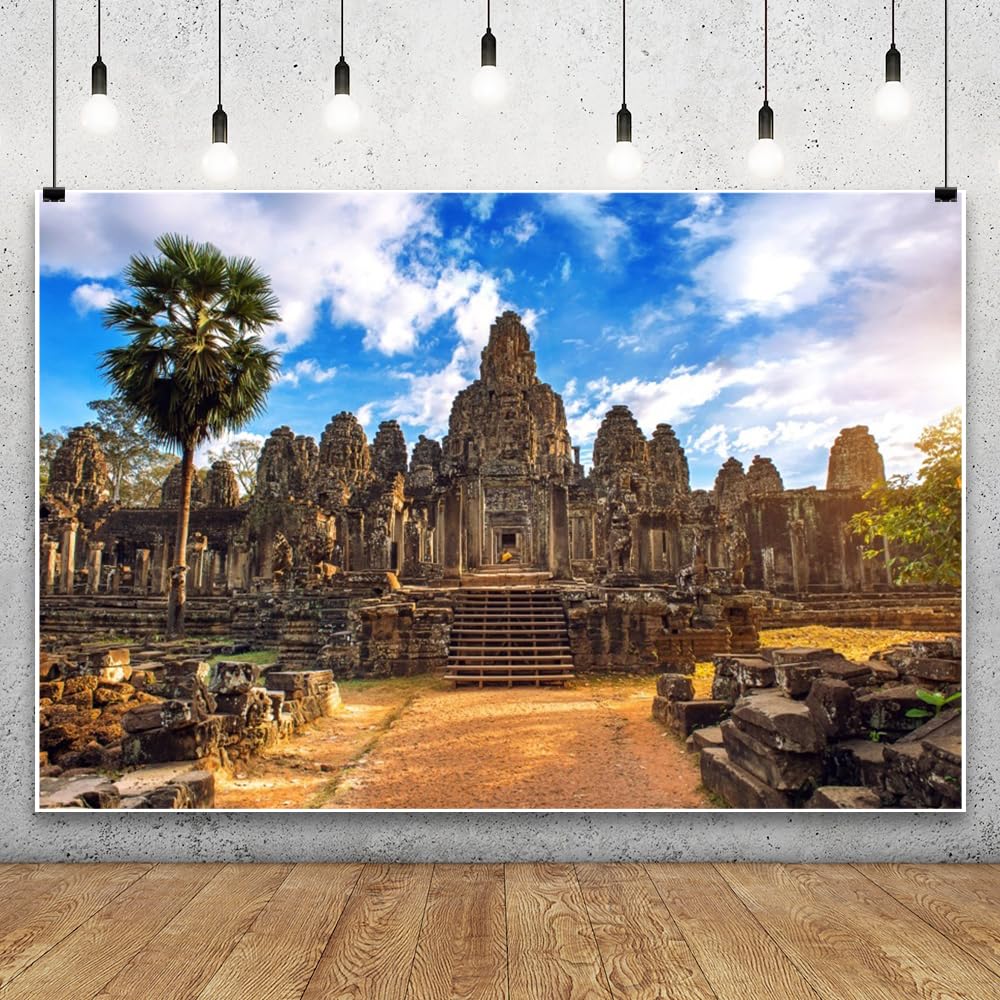Amazon.com : Laeacco 7x5FT Ancient Bayon Temple Angkor Wat