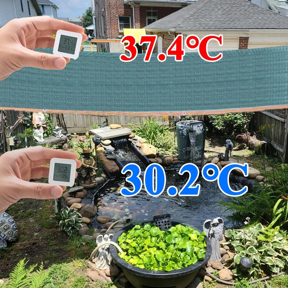 Malla de sombreo Verde al 90% para Plantas de jardín, Invernadero, Granero, Patio Exterior y balcón. Disponible en tamaños de 1x5m, 2x8m, 4x20m y 6x15m. Tamaño: 400x700cm.