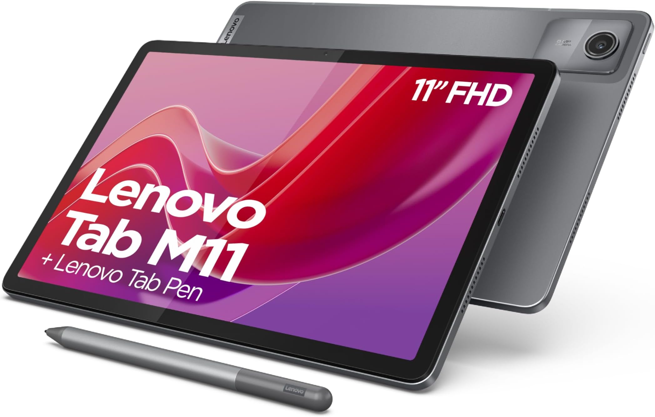 Tab M11 Tablet | 11 Inch WUXGA Touch Display | MediaTek Helio G88 | 8GB RAM | 128GB SSD | Wi-Fi | Android 14 | Grey | Includes Tab Pen