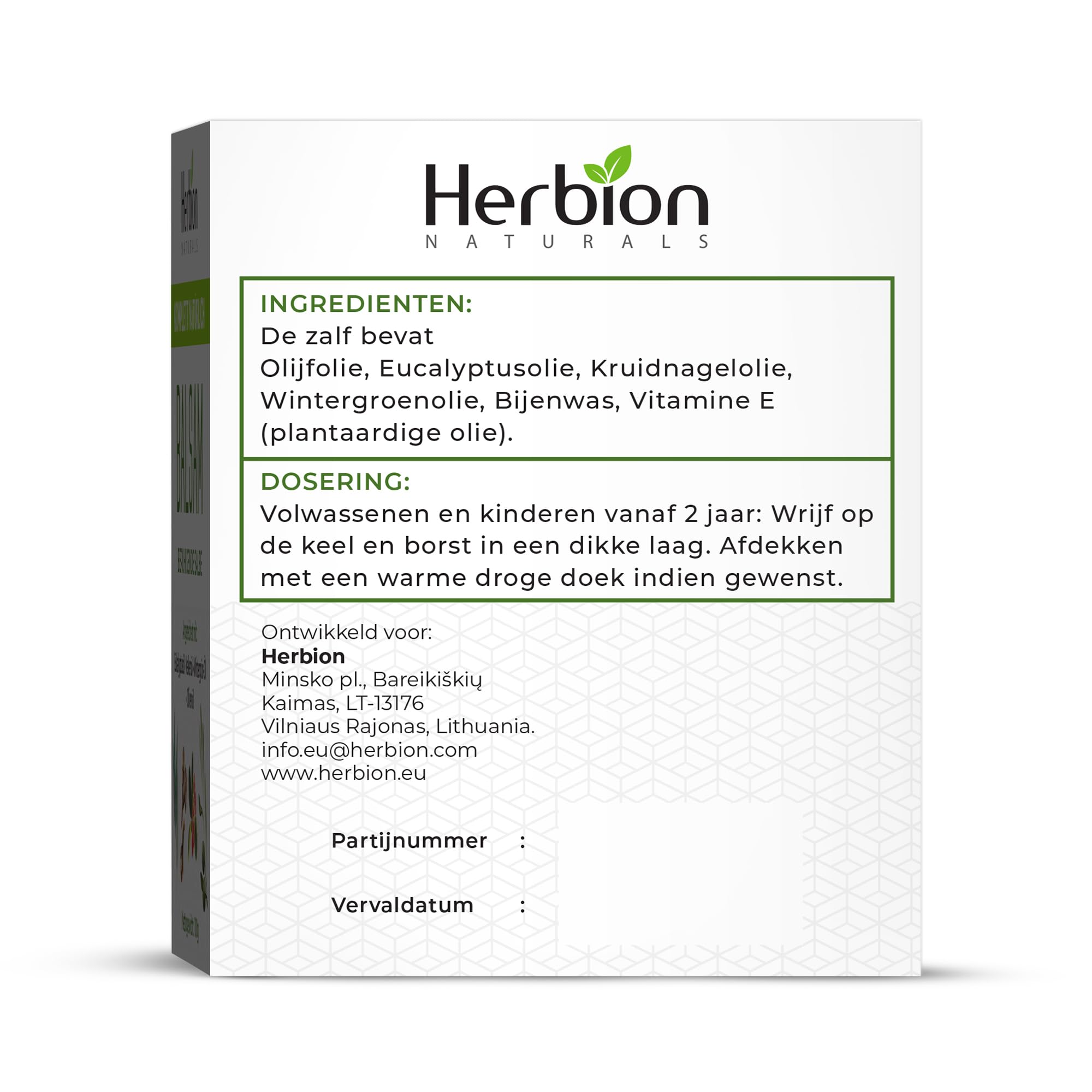 Herbion Naturals Chest Rub, Natuurlijke Kalmerende Zalf, Verlicht Verstopping van de Borst, Vermindert Spierpijn, Volwassenen en Kinderen vanaf 2 jaar, 3,53 oz