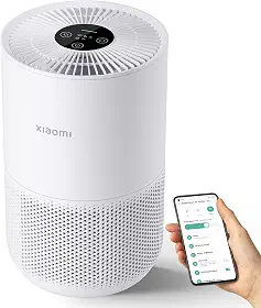 Xiaomi Purificador de ar Mi 4 compacto, verdadeiro sistema de filtro HEPA H13 de 3 estágios remove 99,97% dos poluentes tão pequenos quanto 0,3 mícrons, integração de casa inteligente, silencioso,