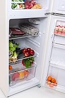 Vista 5 de Frigidaire, Refrigerador RETRO de 2 puertas tamaño apartamento con congelador superior, asas cromadas, 7.5 pies cúbicos