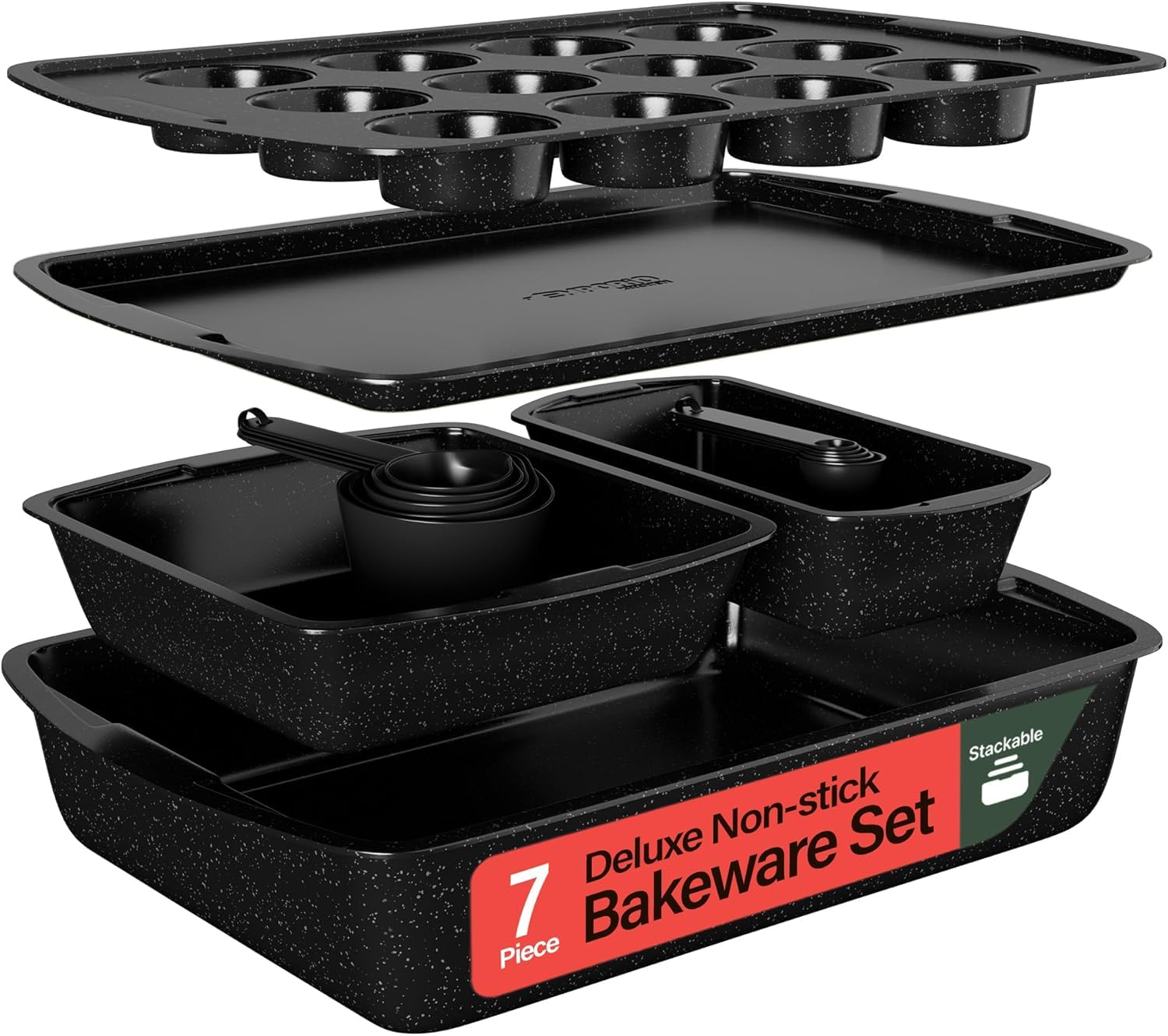 Juego de sartenes apilables para hornear de acero al carbono Emporio Kitchen