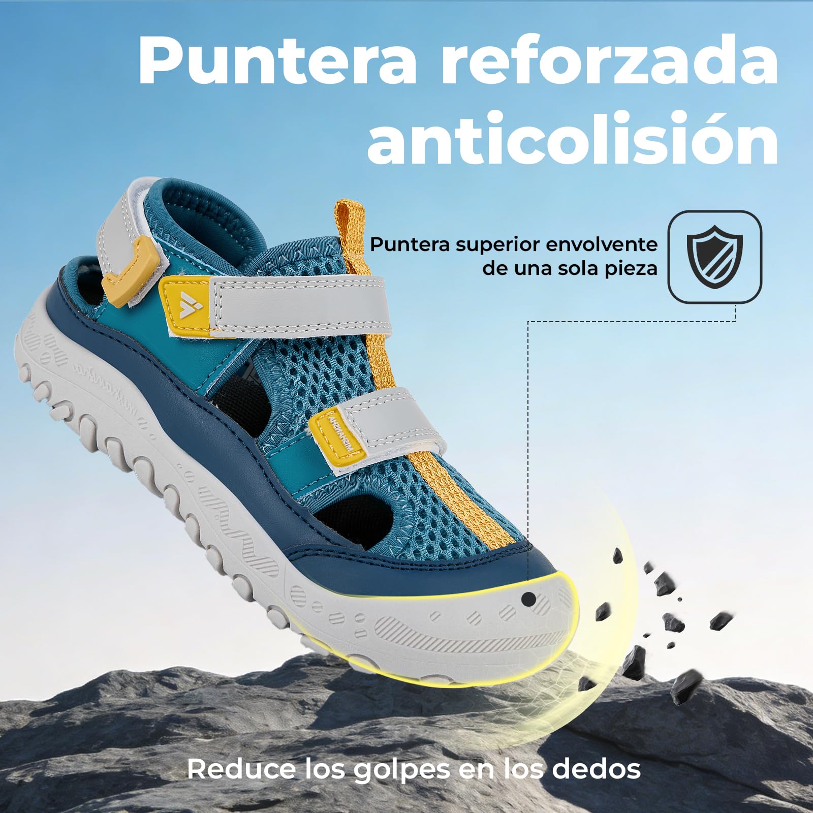 Mishansha Boys Girls Trekking Sandals with Closed Toe, Breathable and Non-Slip, Size 24-38 — view 3