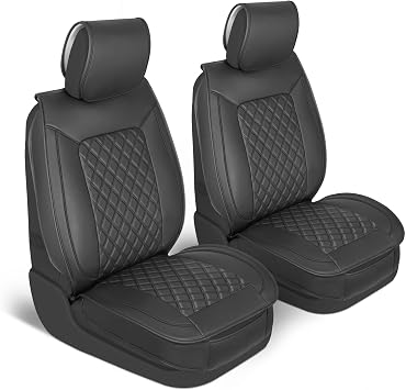 TrimLine Onyx Leather Seat Covers for Cars & SUVs | Black Car Seat Covers, Waterproof Leather Seat Covers, Car Accessories, Seat Protector, Universal Fit
