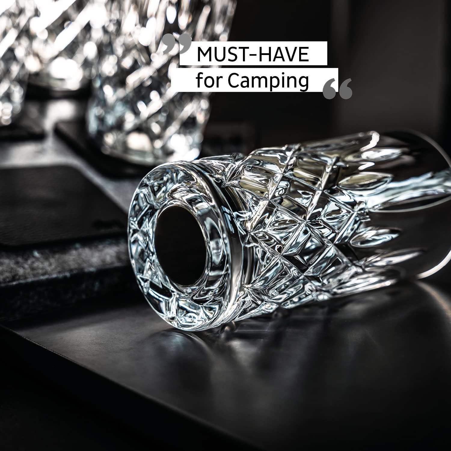 silwy® Magnet-Kristallgläser LONGDRINK 4er Set inkl. vier wiederverwendbaren Metall-Nano-Gel-Pads - rutschfeste Magnetgläser für Camping, Caravaning und Boating