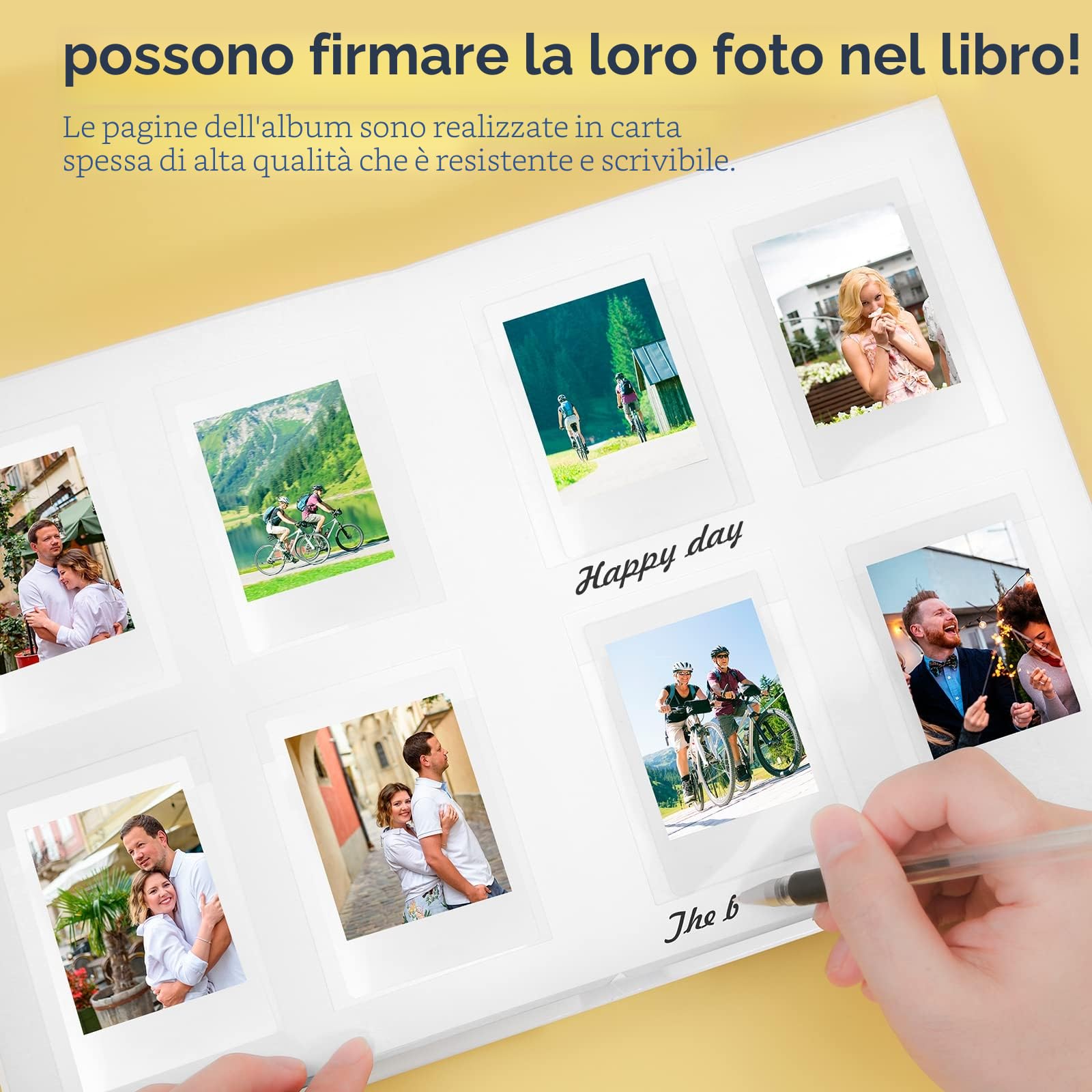 Fotolibro a 128 tasche con spazio per scrivere, finestra frontale, album fotografico da 3 pollici compatibile con Fujifilm Instax Mini 12 11 9 8 7s 99 40/HP Sprocket/K-pop Photocards(Bianco)