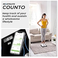 Vista 2 de COUNTO - Báscula inteligente - Escala digital que mide los parámetros corporales Dispositivo inteligente de medición de grasa corporal Bluetooth