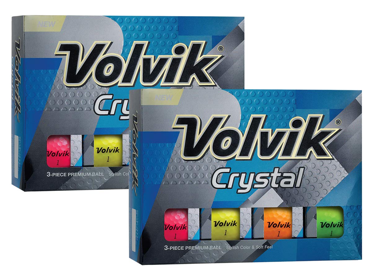 Volvik Crystal 3-Piece Premium Color Golf Balls Gift Set Bundle