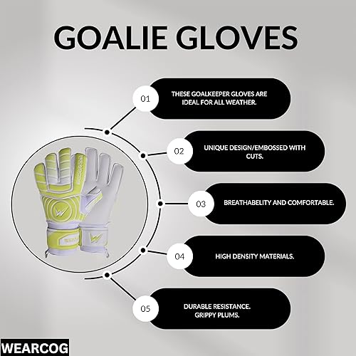 Miniatura 9 de Guantes de portero de fútbol para niños y hombres  Guantes de portero de fútbol con doble protección para la muñeca y palmas de agarre fuerte