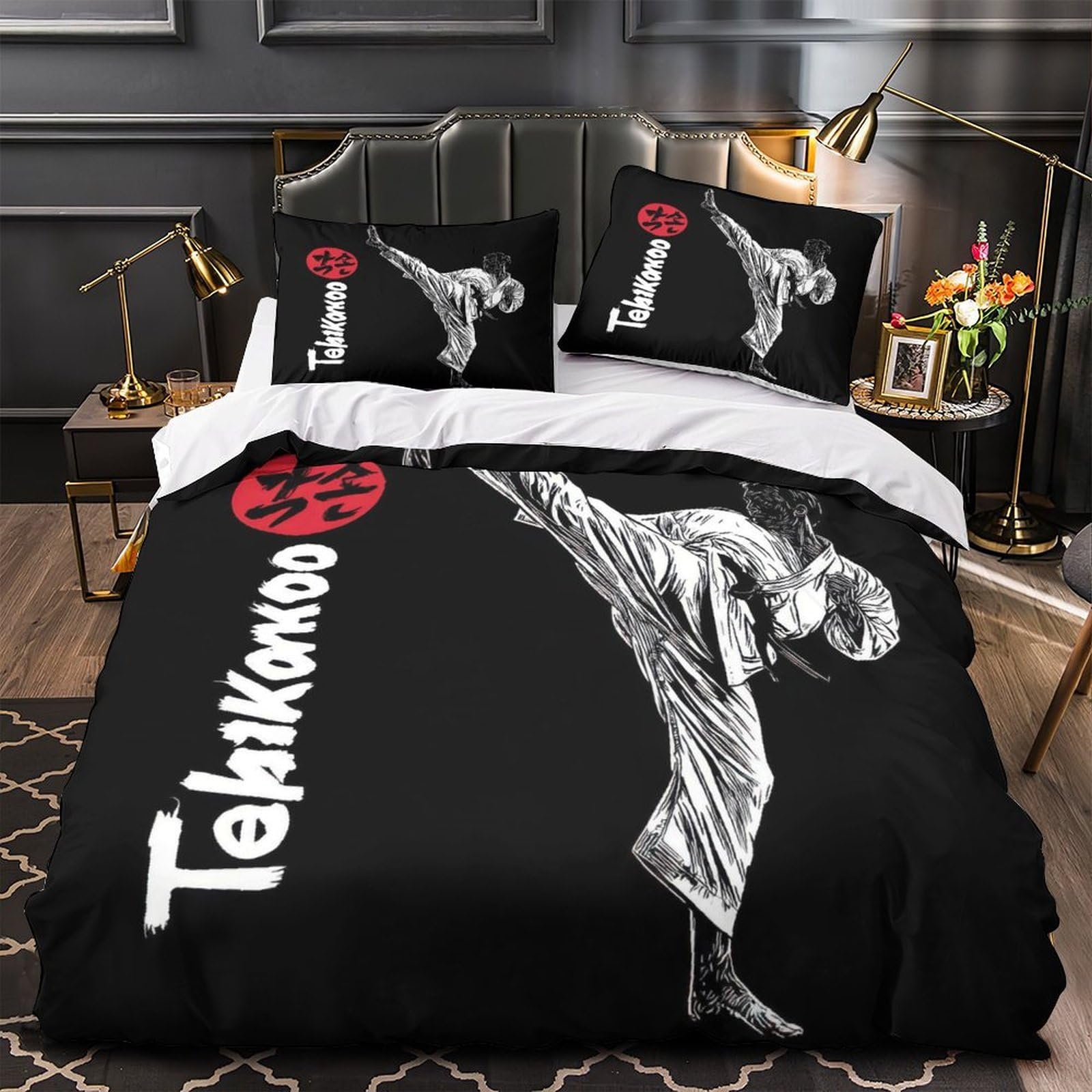 Parure de lit jungle en microfibre 200x200 cm avec housse de couette imprimée 3D