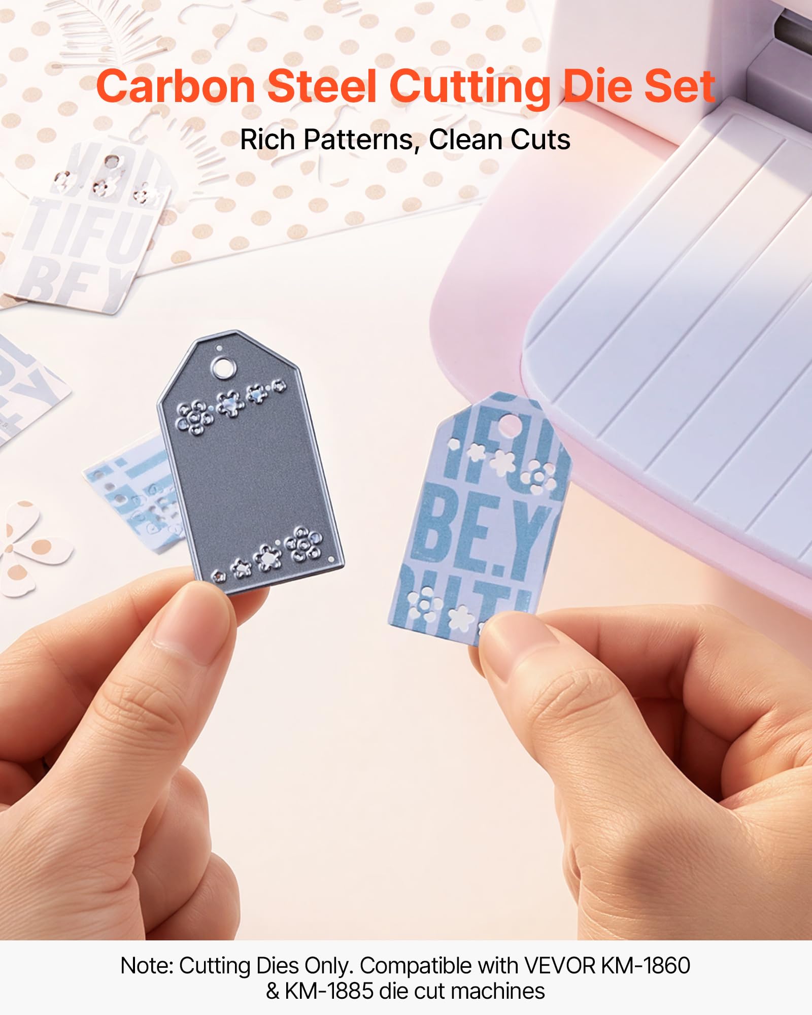 VEVOR Fustelle per Goffratrici, Set Modelli 10 Pezzi in Metallo, Compatibili con la Macchina Fustellatrice VEVOR, con Lettere Numeri Motivi ad Albero, per Scrapbooking Lavori di Cartoleria Fai Da Te