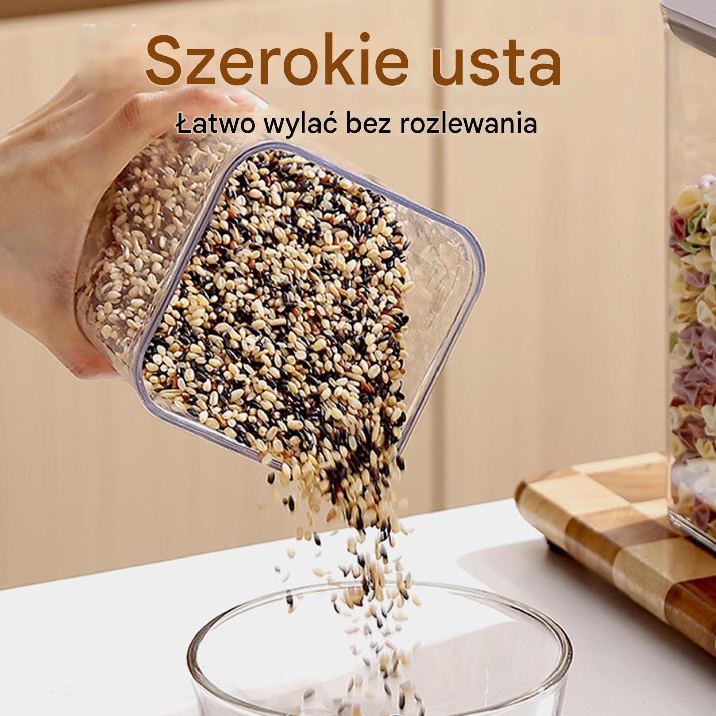 Pojemniki Do Przechowywania Płatków,Słoik Do Przechowywania Ziaren z Pokrywką | Szczelny Szklany Słoik Na Ryż Suszone Owoce Ziarna Kawa Karma Dla Zwierząt Przyprawy Domowego Wypieku Kuchni