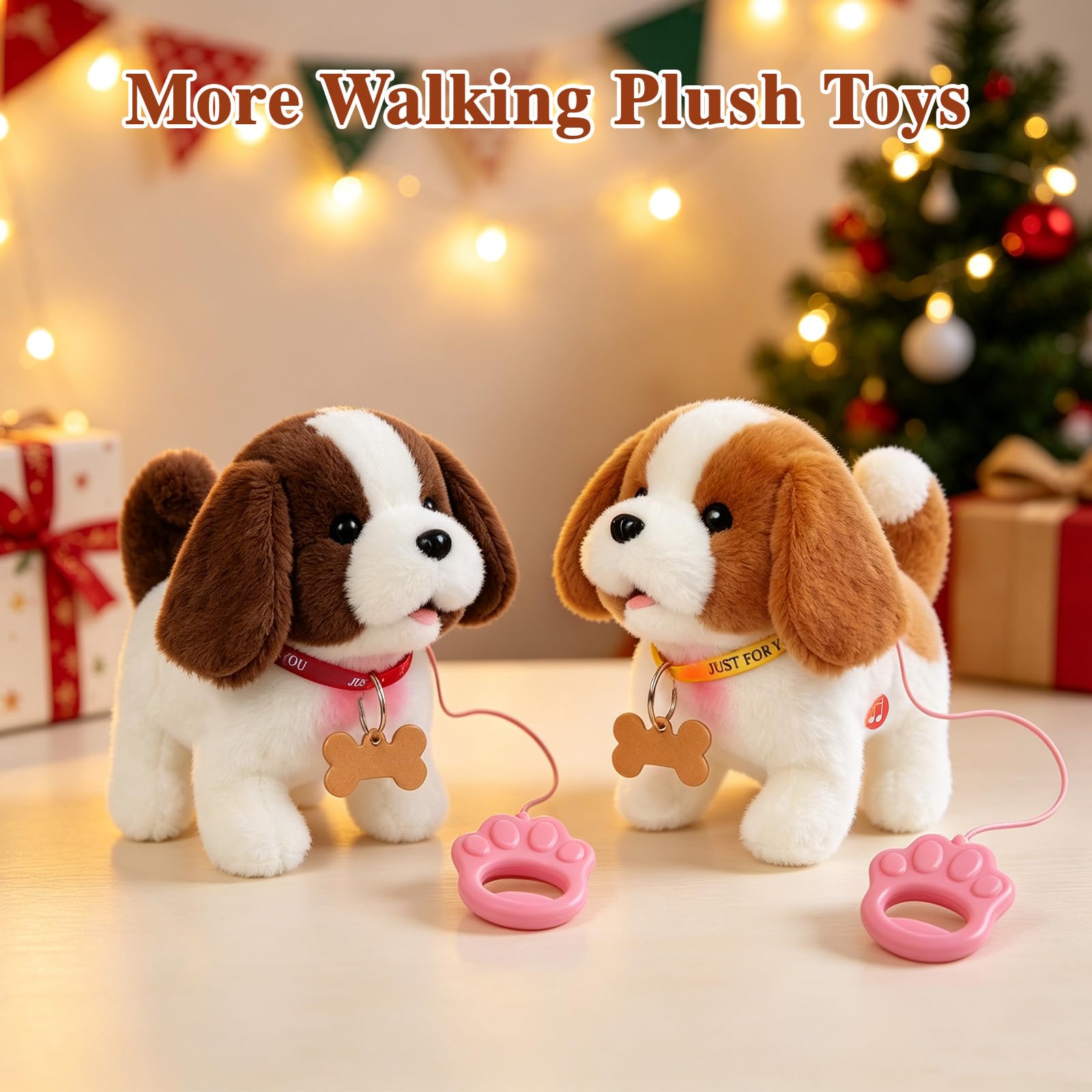 Juguete interactivo de peluche para cachorros, ladridos, grabación, con juego de aseo