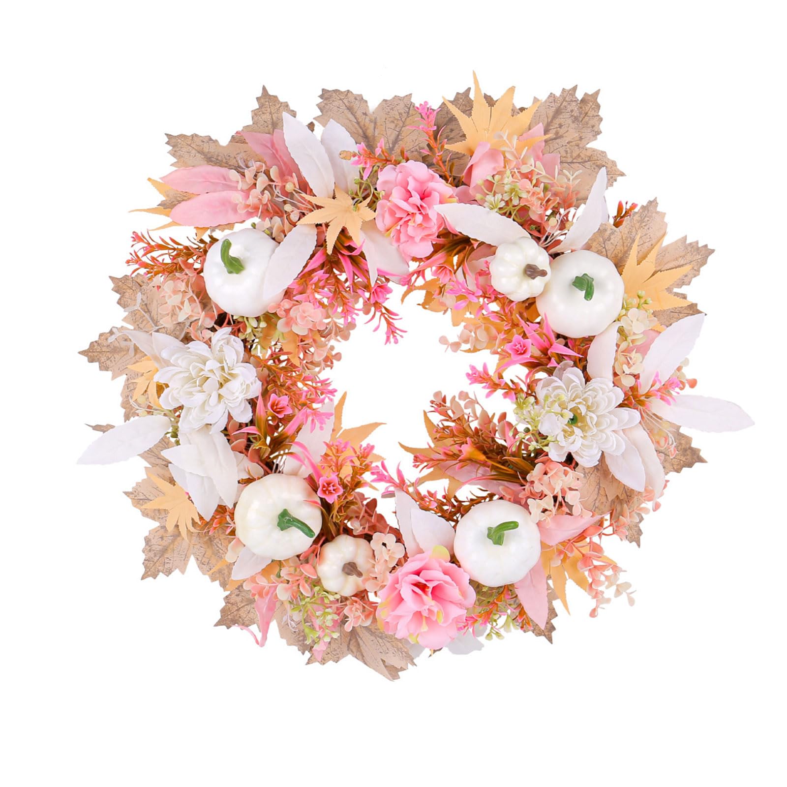 Thanksgiving Wreath Harvest Day Autumn for Front Door, Artificial with Pumpkin for Farmhouses Flower for Front Door Flower for Table