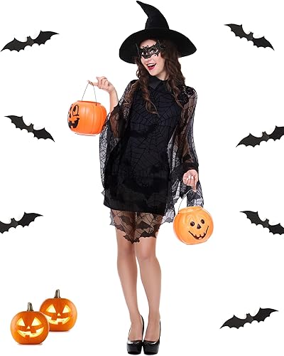 Miniatura 2 de Spider Web Poncho and Lace Mask Halloween Scary Costumes for Women for Masquerade Party Carnival