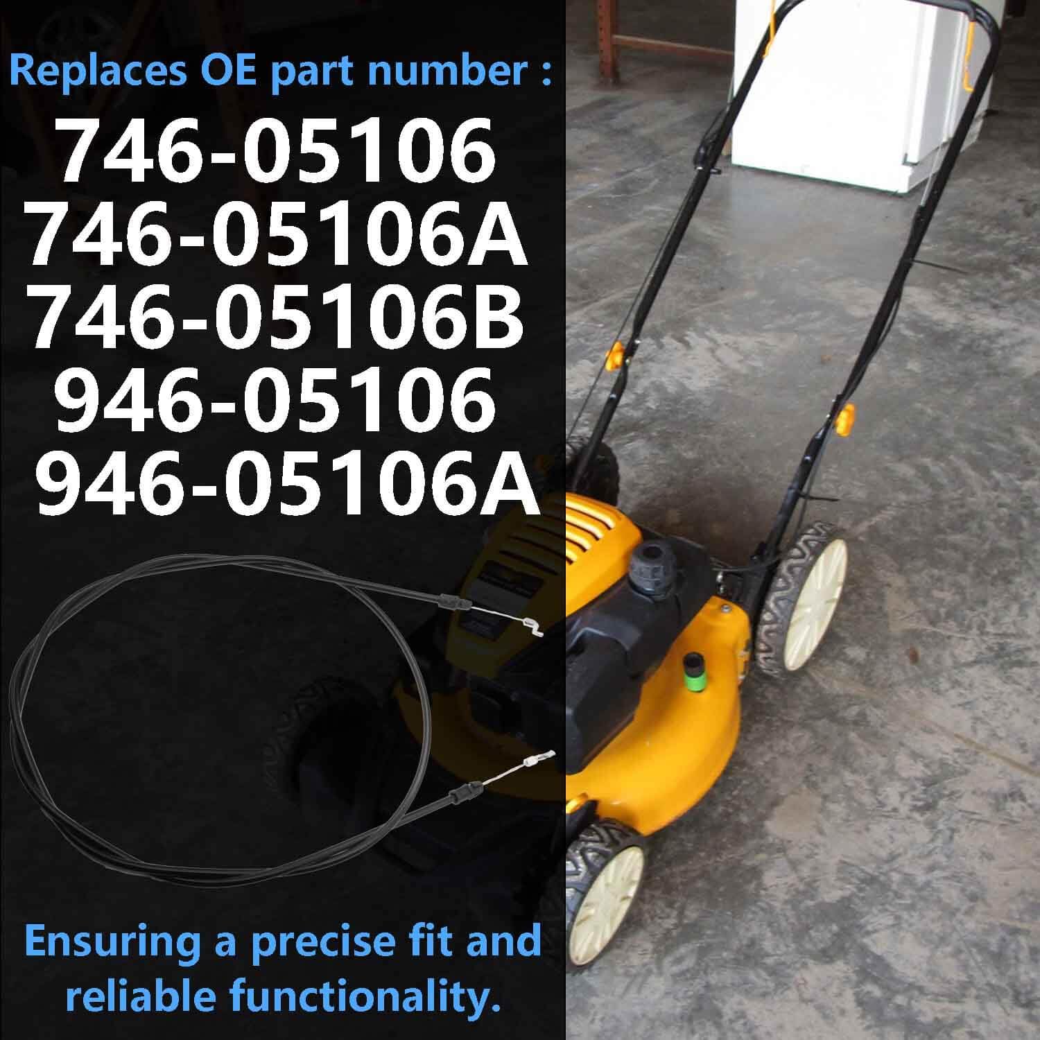 Cable de control 946-05106B, para Cub Cadet MTD Craftsman SC300, SC300 Hw, SC500, SC500Z, SC500EZ, cable del acelerador que se adapta a la mayoría de cortacéspedes, reemplaza 746-05106
