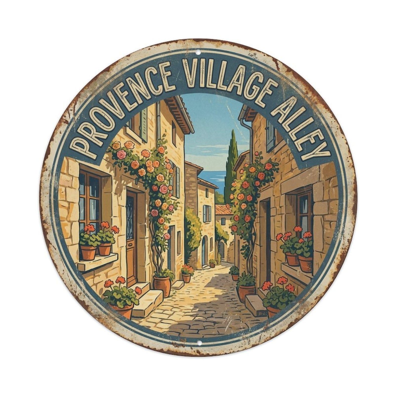 Provence France Culture Travel Village Alley Metal Tin Sign