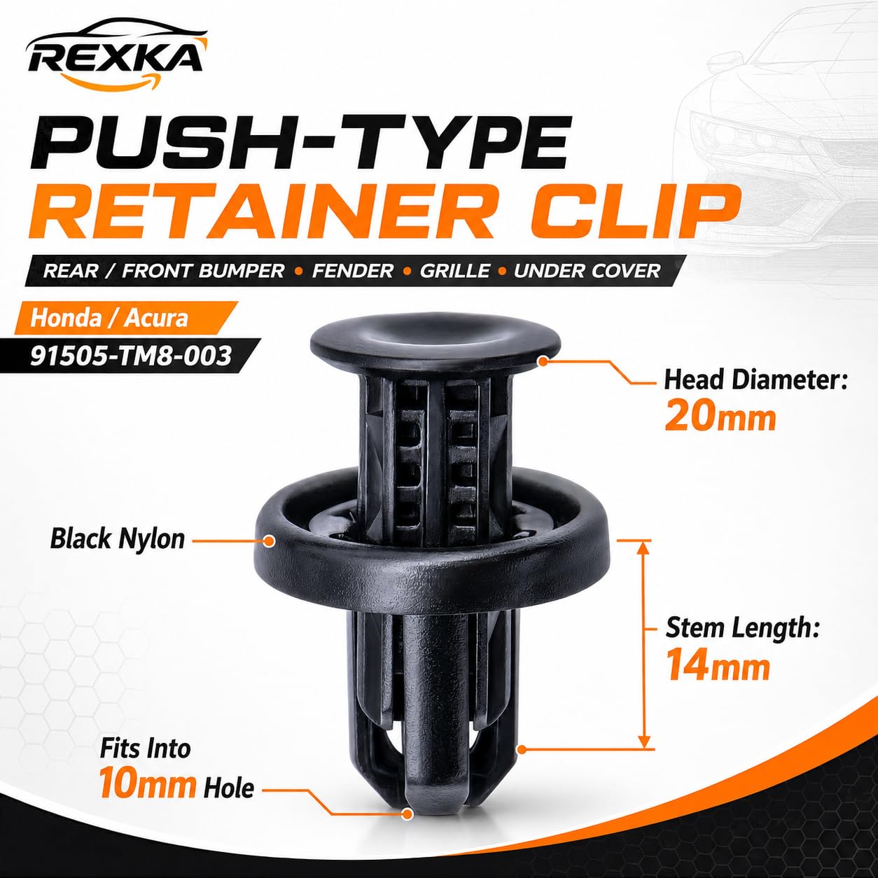 Amazon.com: Rexka 10pcs Rear Front Bumper Cover Fender Grille