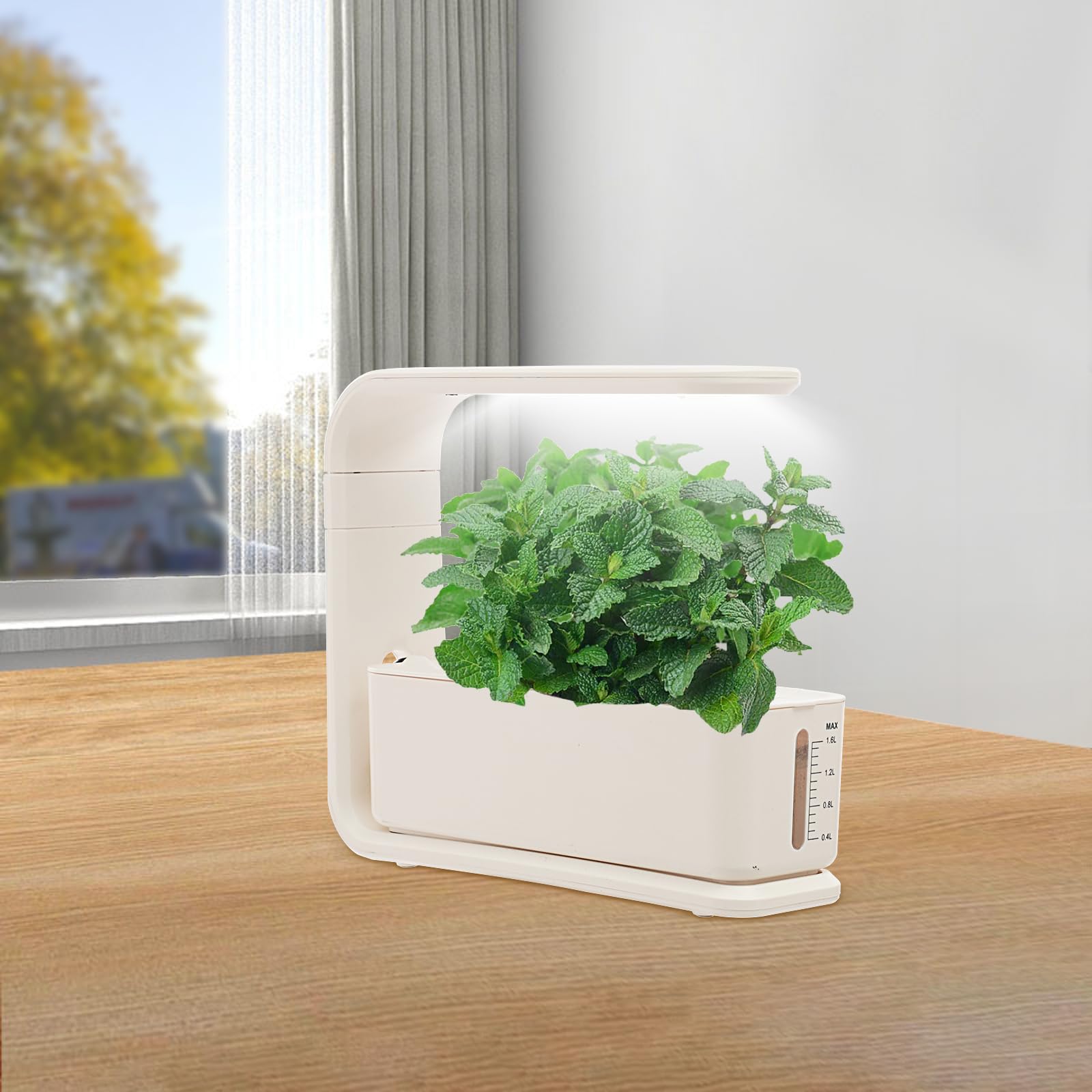 Sistemas de cultivo hidropónico, estación de cultivo de plantas de interior con luz LED, sistema de cultivo hidropónico con 3 pods, lámpara LED de 15 W, con depósito de agua de 1,6 L, altura