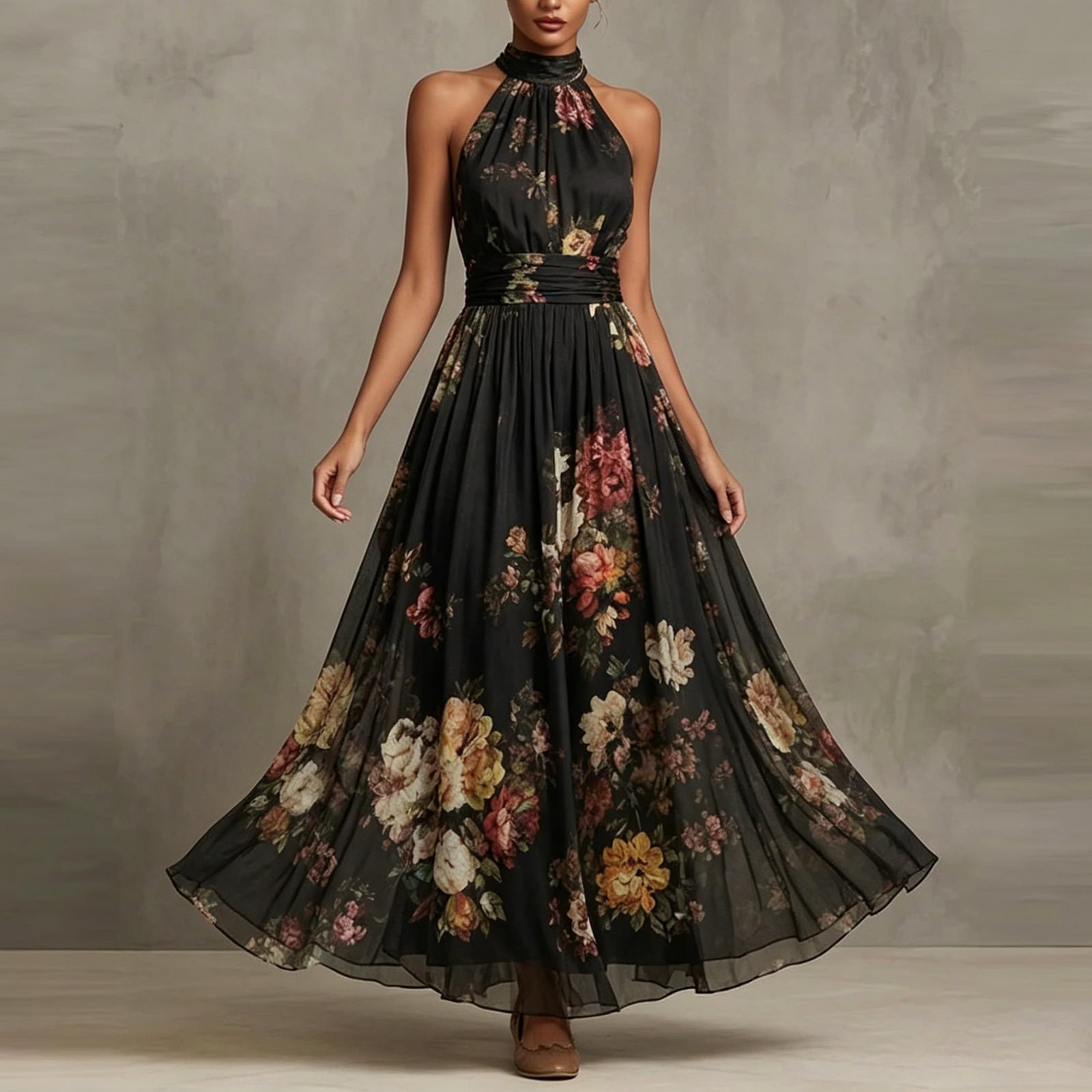 Sommerkleid Kleider Midi Lang A Linie Sommerkleid Leicht Midikleid Kurzarm Strandkleid Festlich Sommer Kleid Hochzeitsgast Elegant Festival Outfit Damen