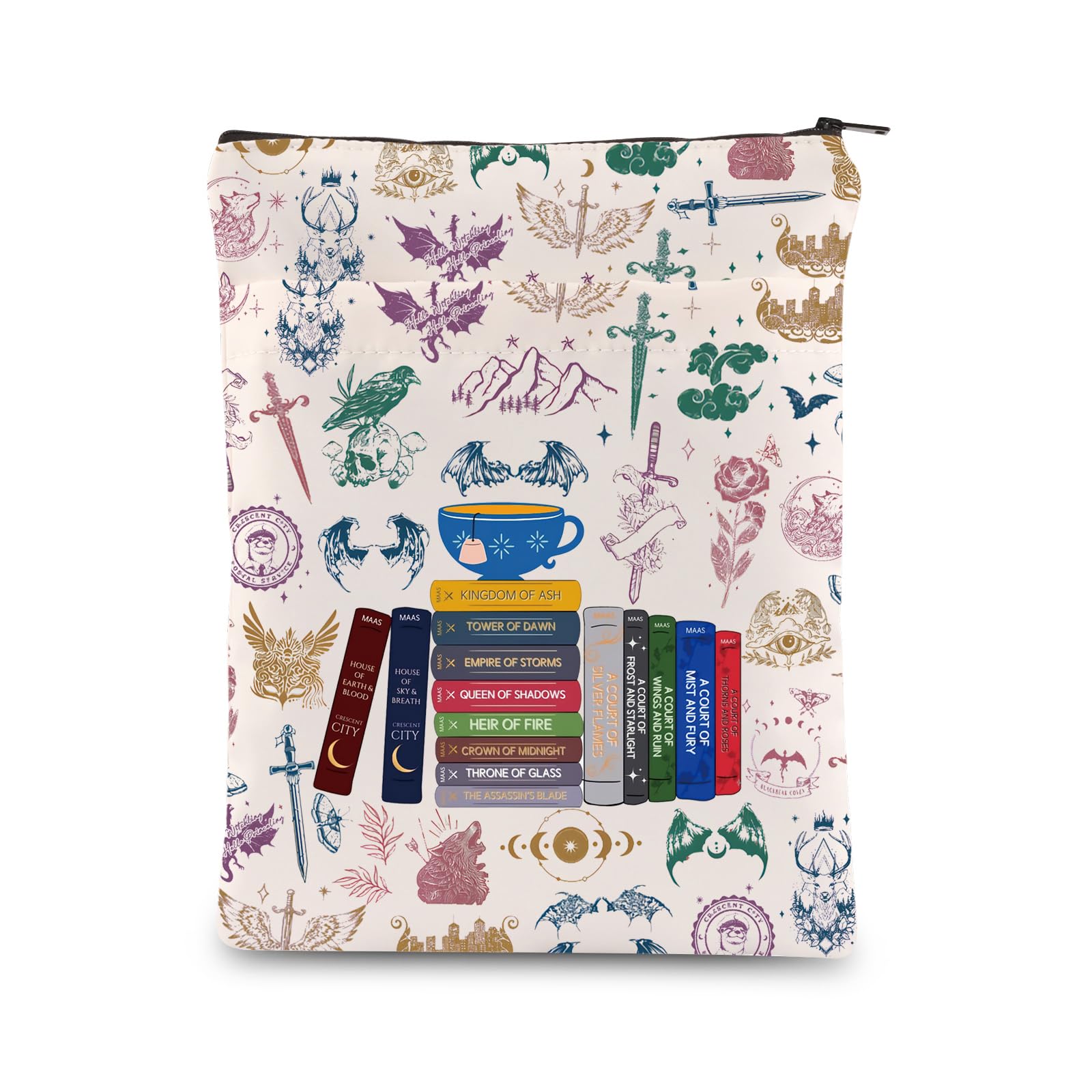 KEYCHIN Novel Inspired Book Sleeve Booktok Bookbestie Gift Novel Series Book Cover Protector for Bookish Bookaholic (Mass Kingdom-BS)