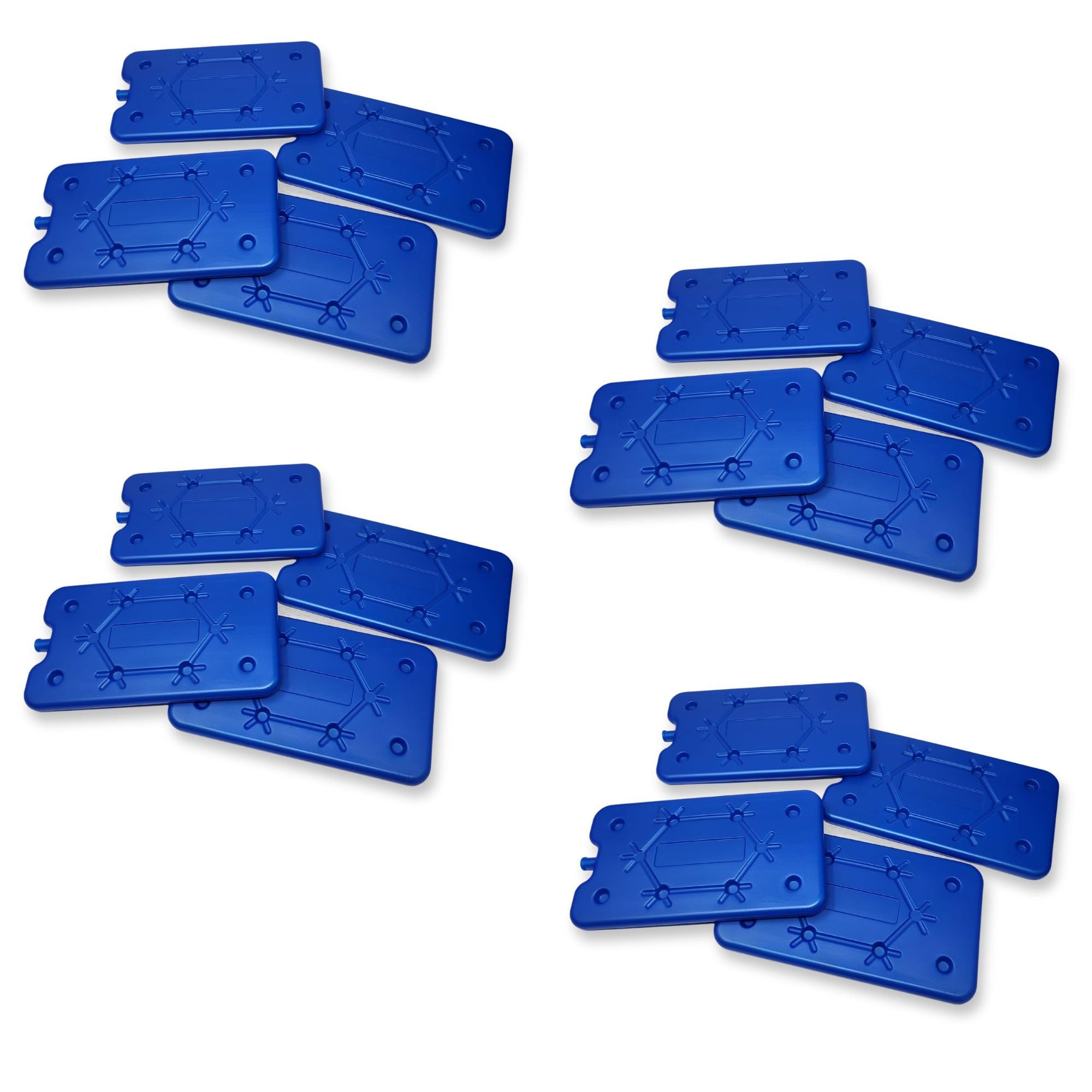 ToCi Lot de 16 blocs réfrigérants de 400 ml chacun - 16 éléments de refroidissement bleus pour le sac isotherme ou la glacière - Extra plats