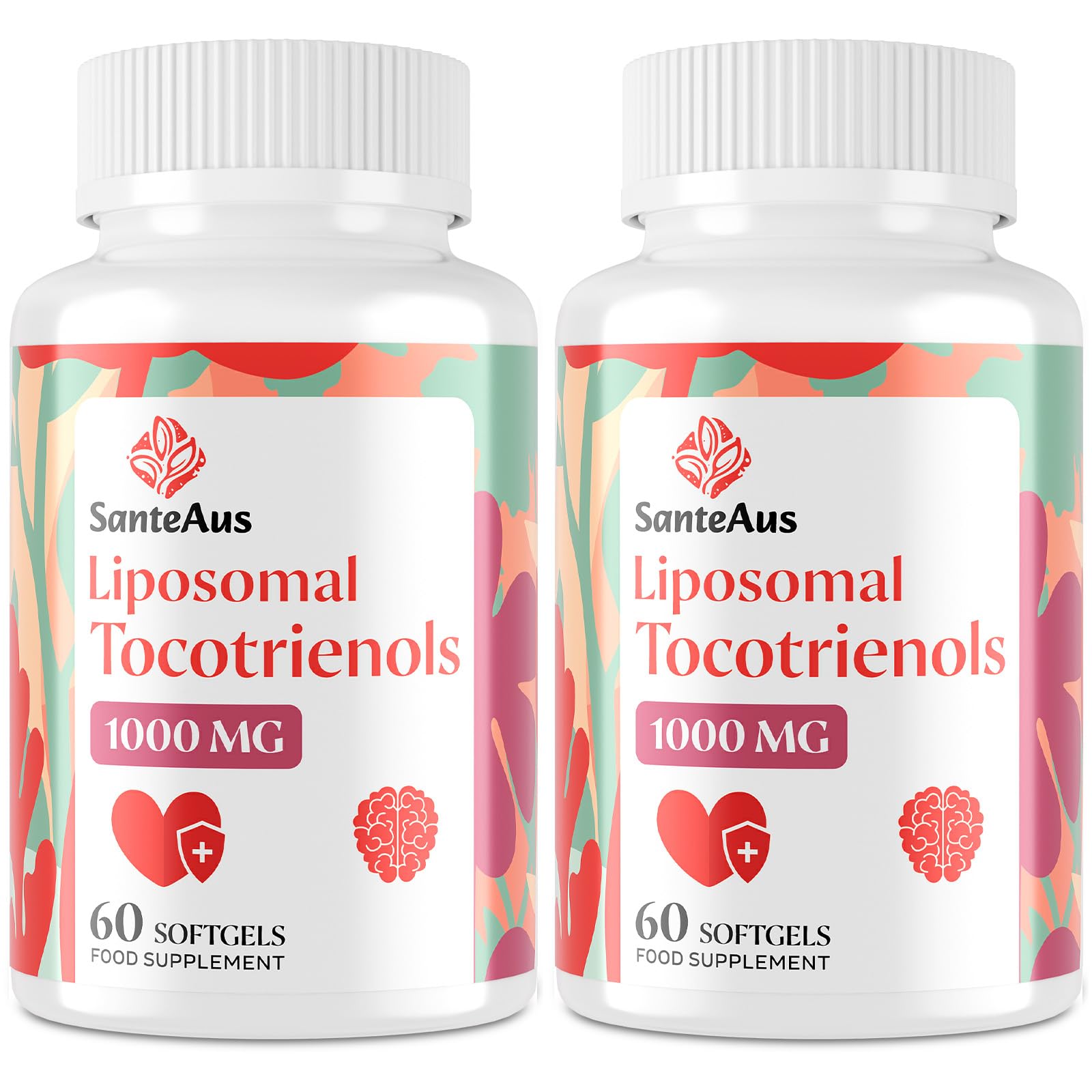Liposomal Tocotrienols Supplement 1000mg, Vitamin E, High Bioavailability, 95% Delta & 5% Gamma Tocotrienol Capsules, for Immune, Bone, Skin, and Antioxidant Support, No Fillers, No Soy, 2 Pack