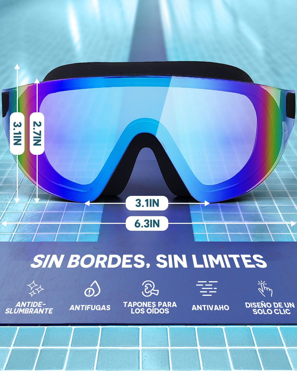 Gafas de Natación Zoomsnail Pack de 2 Adultos Niños Anti-vaho Sin Fugas Protección UV 180°