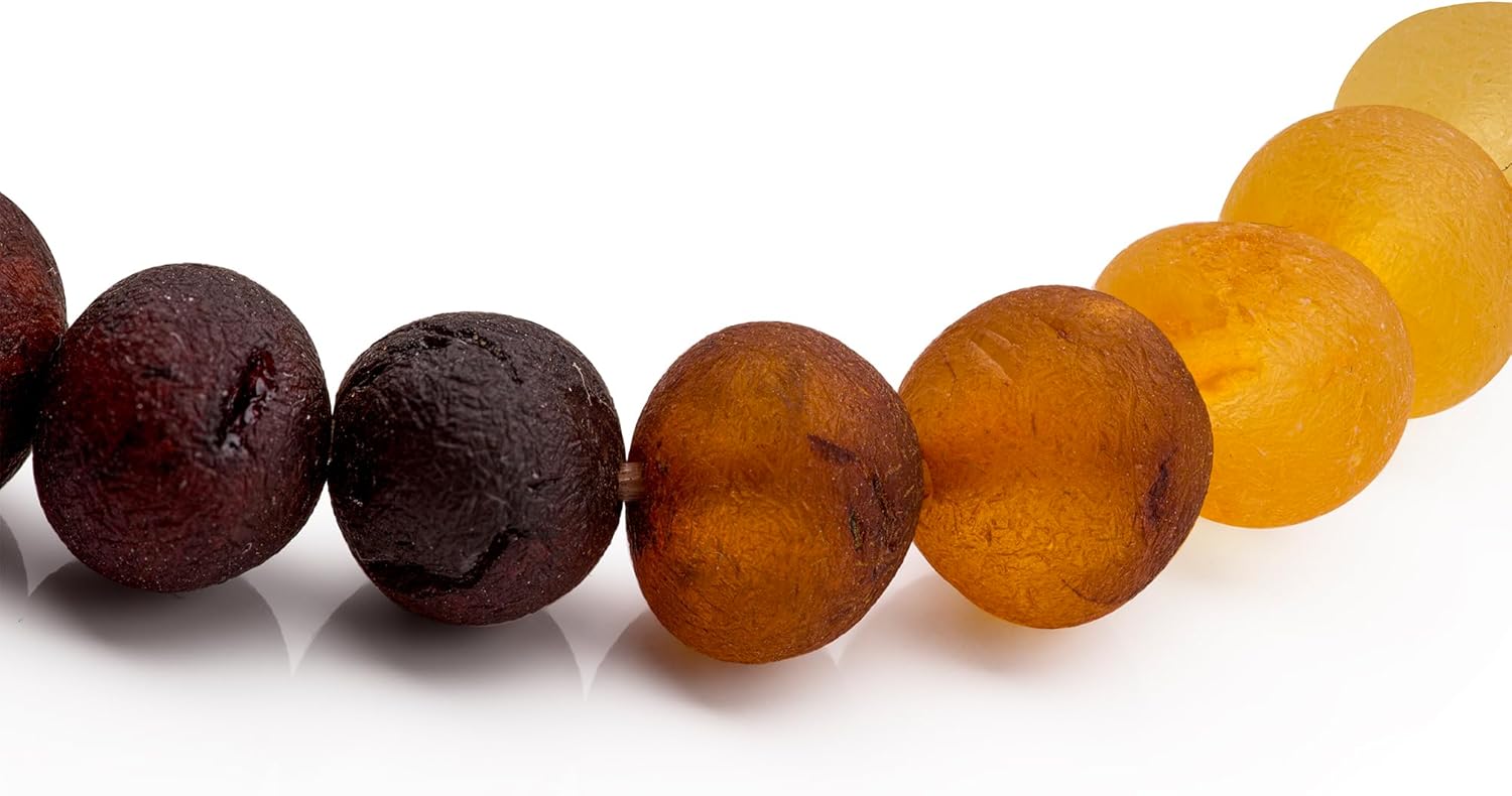 Baltic Proud Natural Baltic Amber Bracelet for Adults (Women/Men - Unisex) Rainbow Raw color - Hand made From Raw-Unpolished/Certified Baltic Amber Beads - Image 2