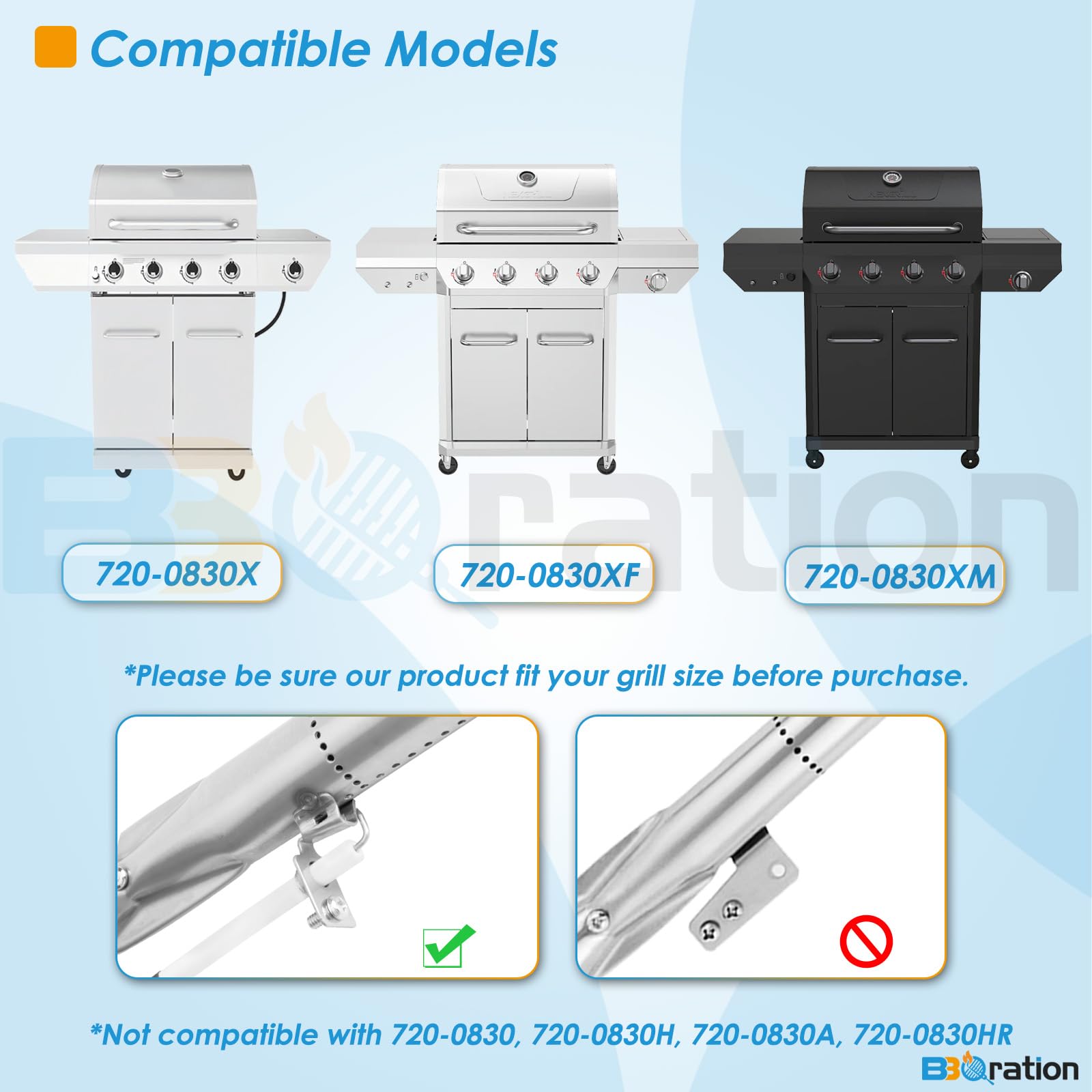Kit de piezas de repuesto para Nexgrill 4 quemadores 720-0830X 720-0783EH, kit de piezas de parrilla para Nexgrill 720-0830X piezas de repuesto, kit de parrilla para piezas de repuesto