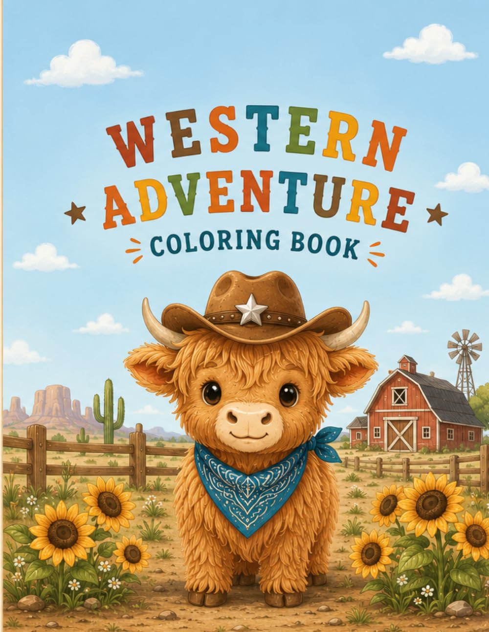 Western Adventure Coloring Book: 26 Fun and Easy Western Coloring Pages for Kids