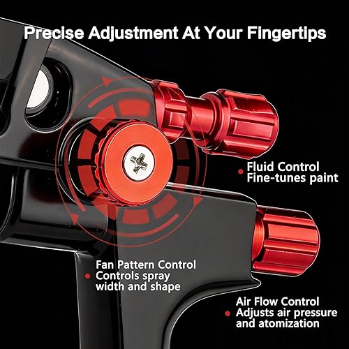 Miniatura 4 de HVLP - Kit de pistola de pulverización de aire con boquillas de 0.060.070.09 pulgadas, pistola de pintura en aerosol automotriz con regulador de